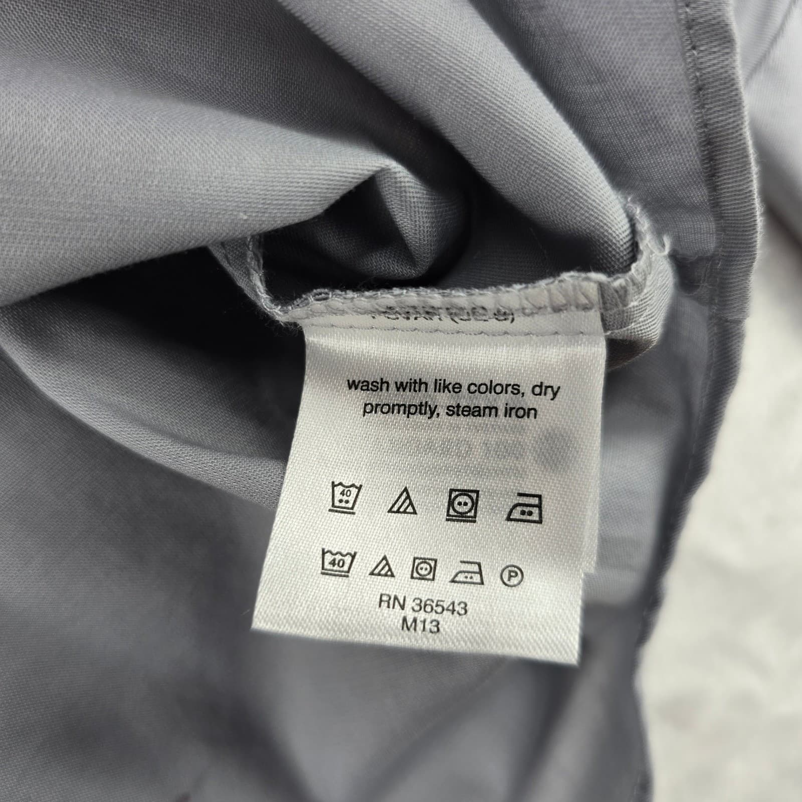 Van Heusen Dress Shirt Mens 17 34/35 Dress Shirt Gray Flex Regular Fit Stretch - Thumbnail 3