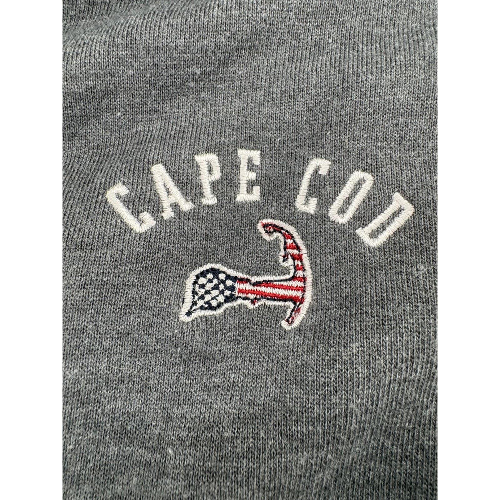 Cuffy's Hoodie Mens Large Hoodie Gray Cape Cod Embroidered Button Neck - Thumbnail 3