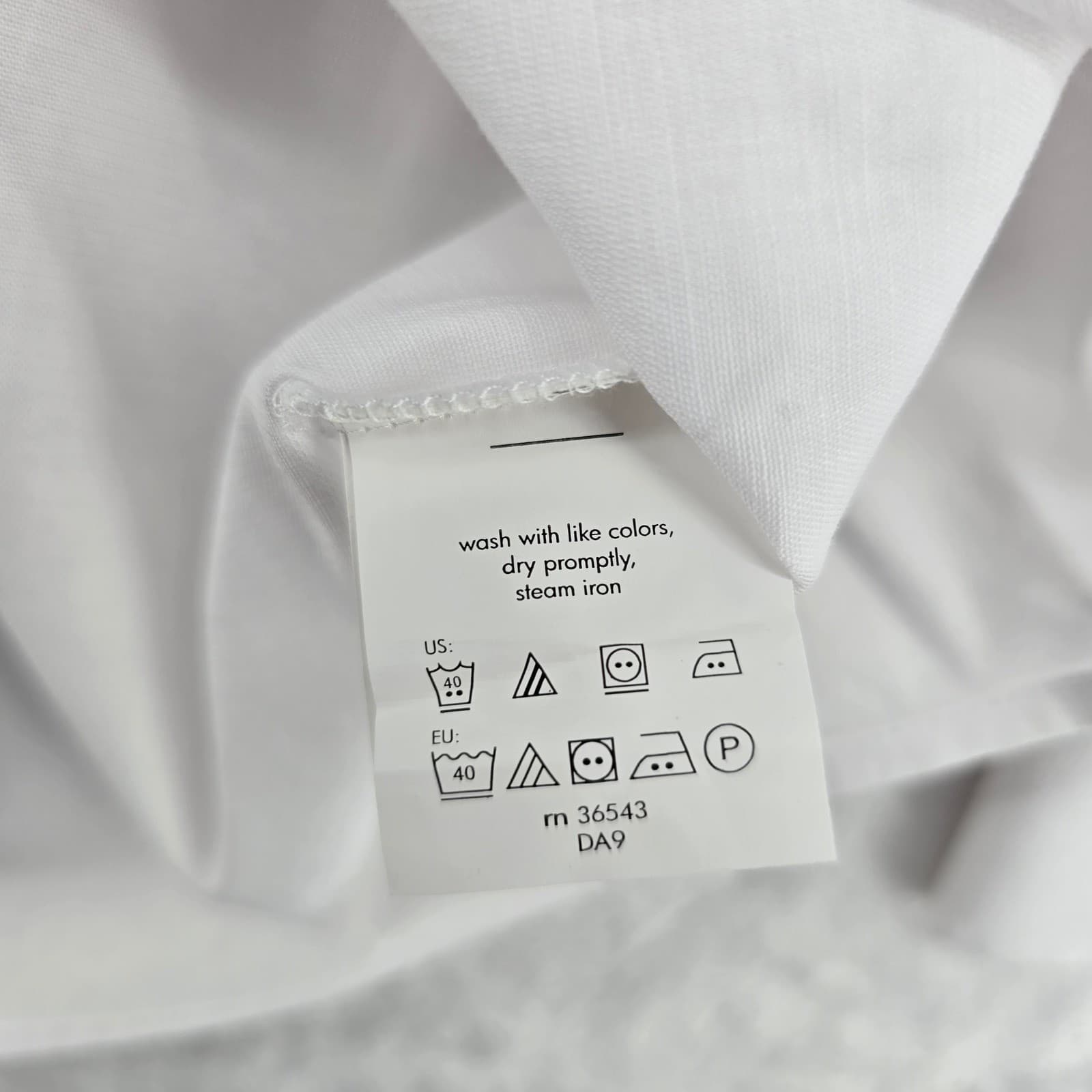 Van Heusen Dress Shirt Mens L White Flex Regular Fit Stretch Button Down - Thumbnail 3