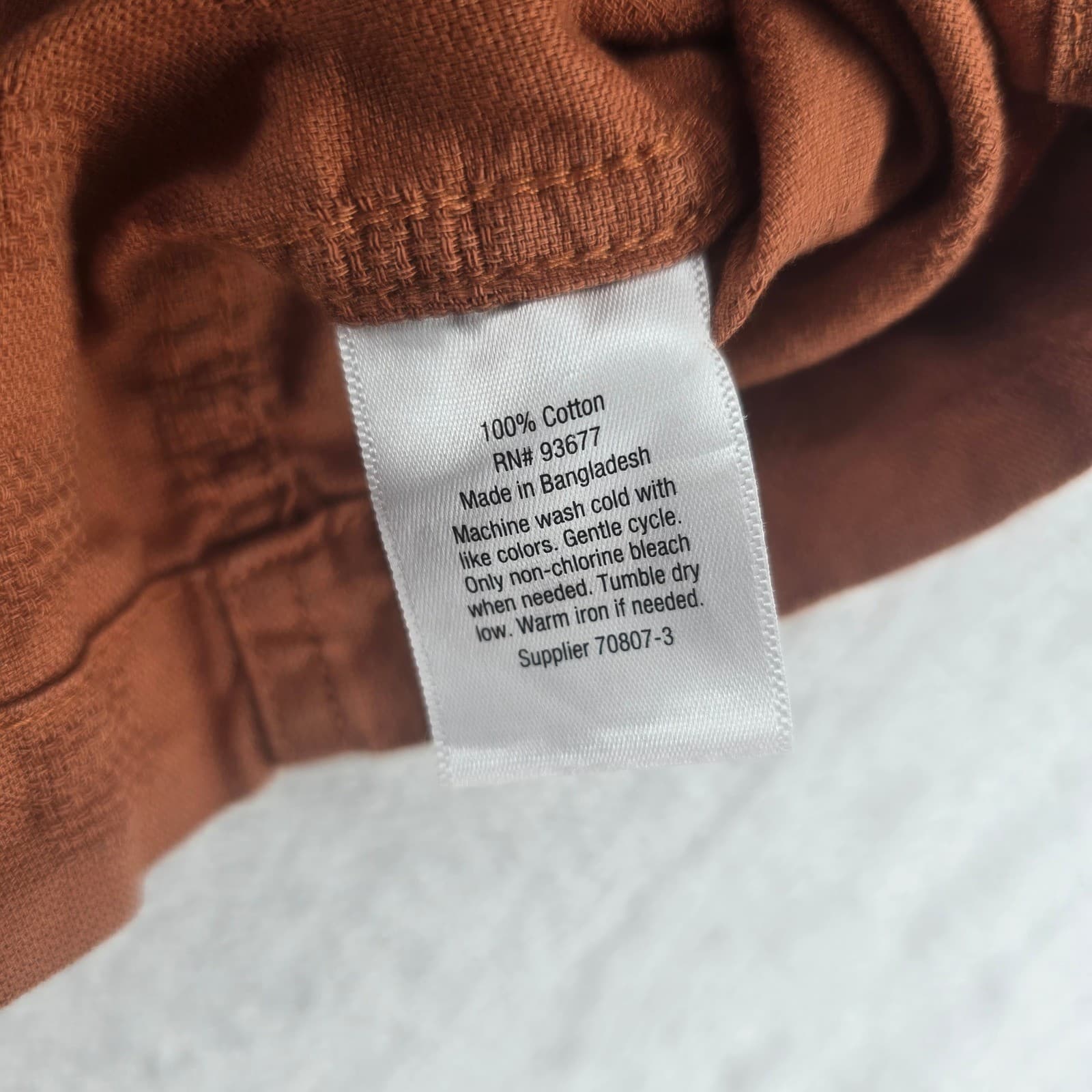 Mutual Weave Shirt Mens S Button Down Brown Short Sleeve Textured Cotton 6905 - Thumbnail 3