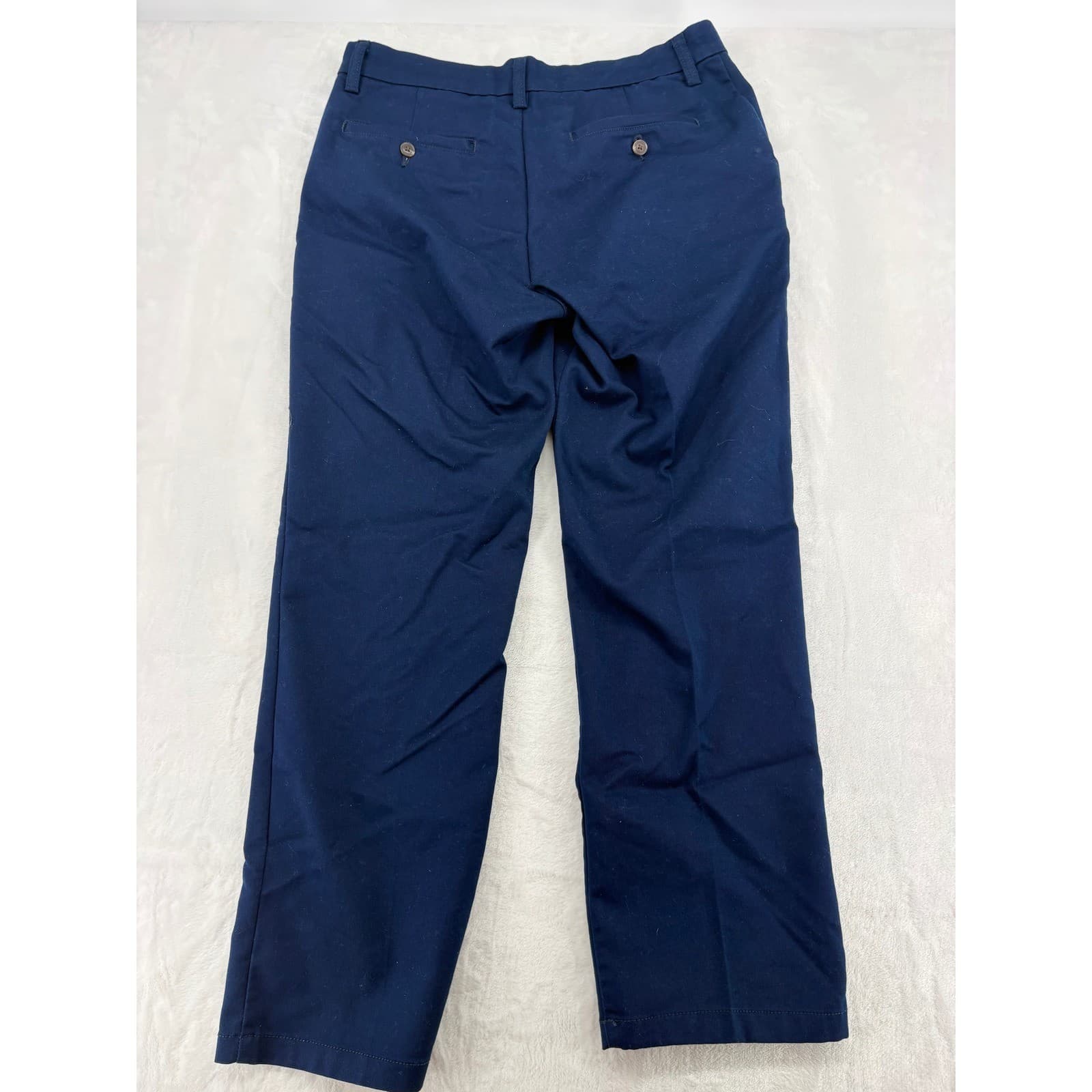 St. Johns Bay Pants Mens 32x30 Universal Easy-Care Pant Navy Blue Chino Trousers - Thumbnail 8