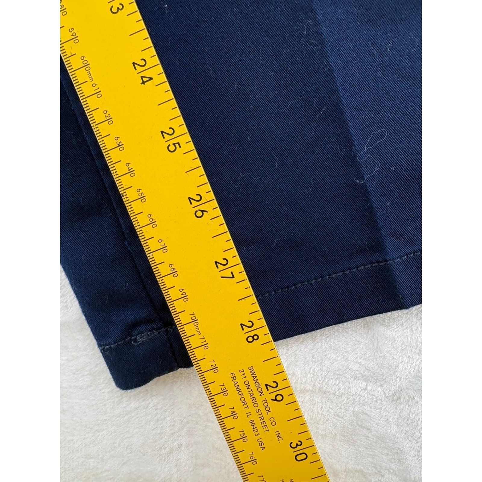 St. Johns Bay Pants Mens 32x30 Universal Easy-Care Pant Navy Blue Chino Trousers - Thumbnail 5