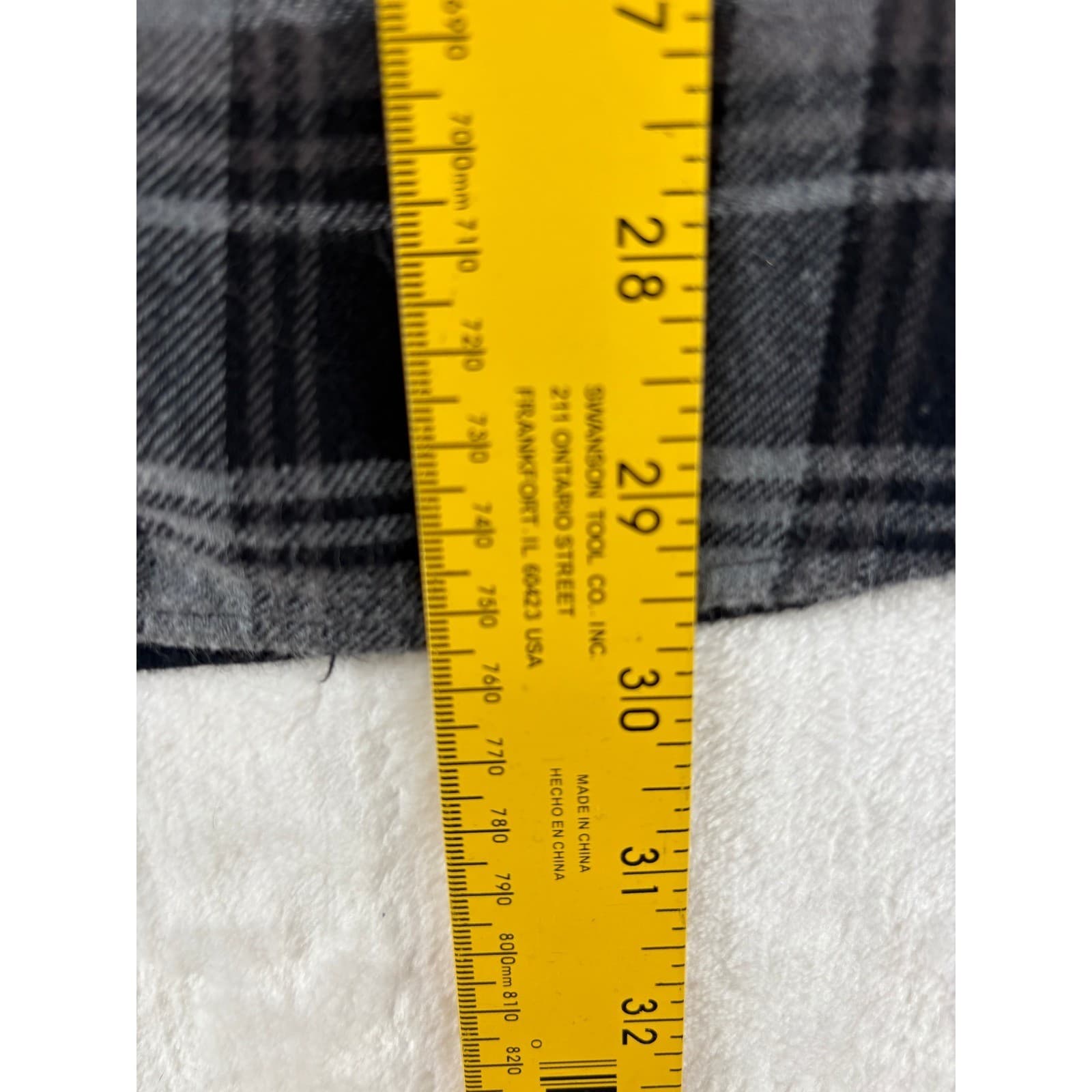 Saddlebred Flannel Shirt Mens L Button Down Black Gray Plaid Classic Fit Cotton - Thumbnail 5