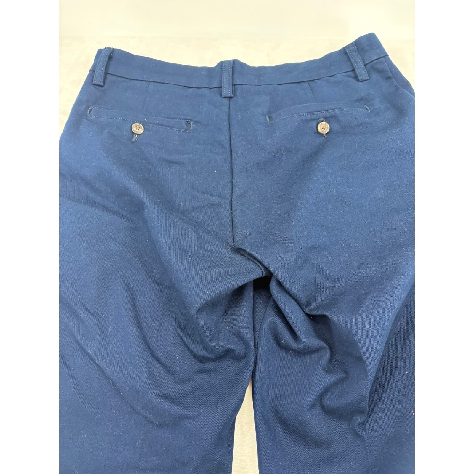 St. Johns Bay Pants Mens 32x30 Universal Easy-Care Pant Navy Blue Chino Trousers - Thumbnail 9