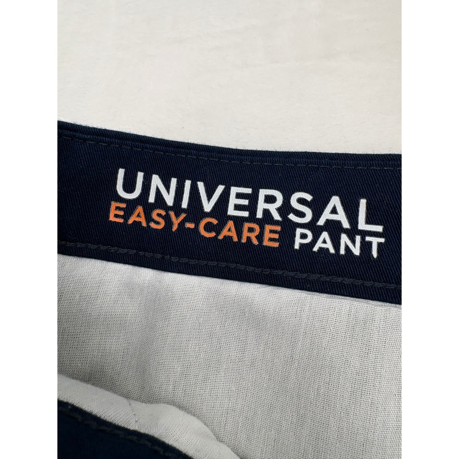 St. Johns Bay Pants Mens 32x30 Universal Easy-Care Pant Navy Blue Chino Trousers - Thumbnail 3