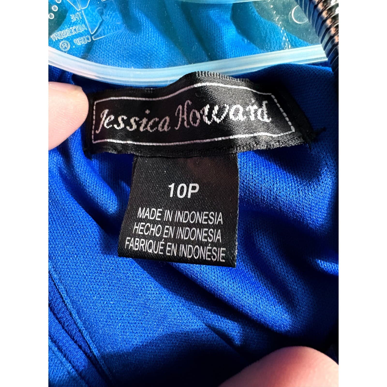 Jessica Howard Women's Blue Halter Neck Sleeveless Party Dress Size 10P - Thumbnail 3
