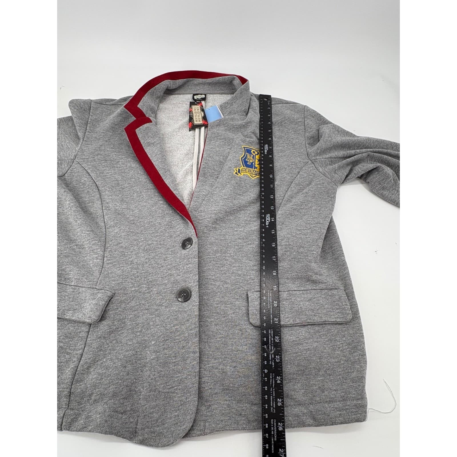 Beetlejuice Blazer Womens XXL Jacket Gray Northanger Preparatory School NWT - Thumbnail 7