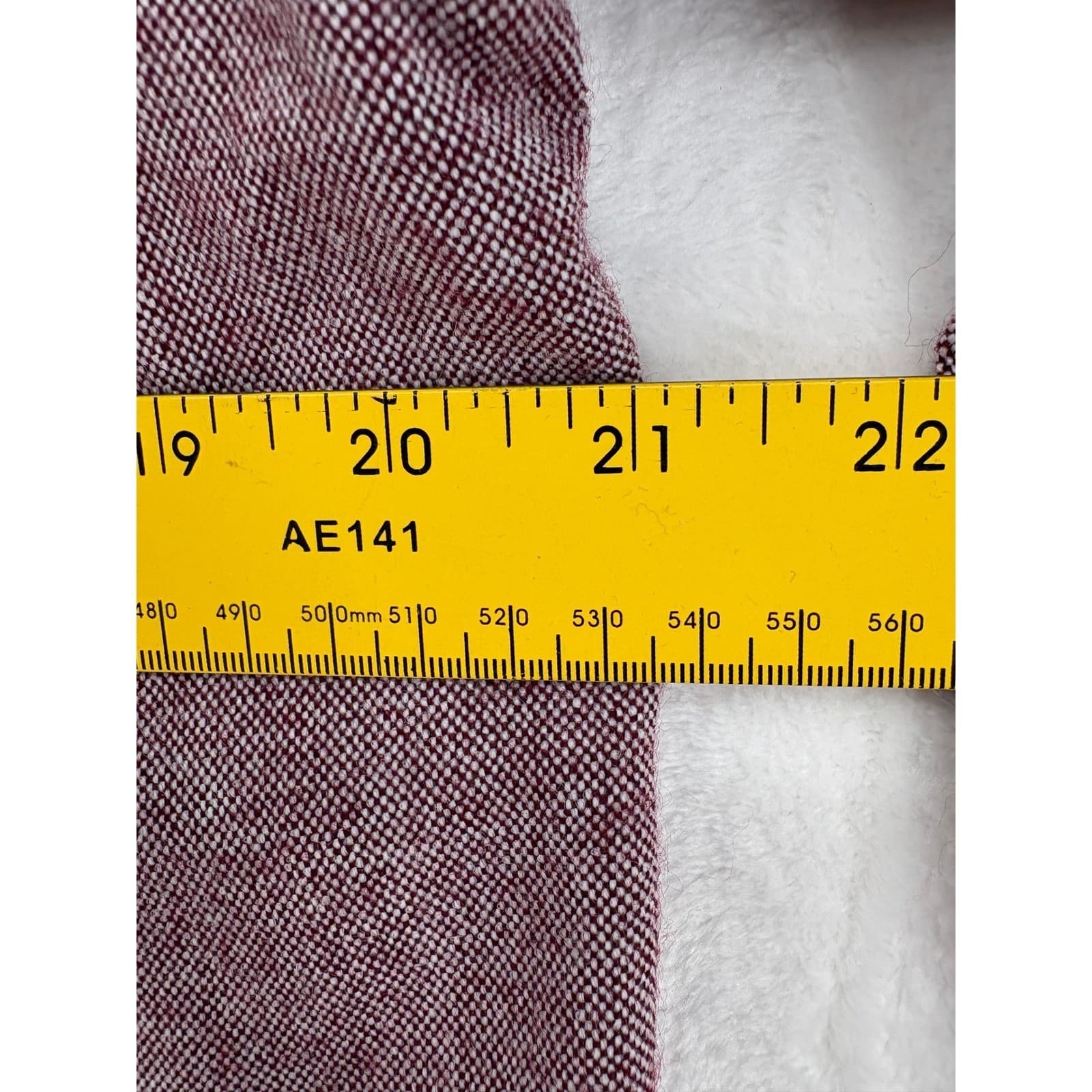 John Blair Shirt Mens L Button Front Burgundy Marl Long Sleeve Acrylic Flannel - Thumbnail 3