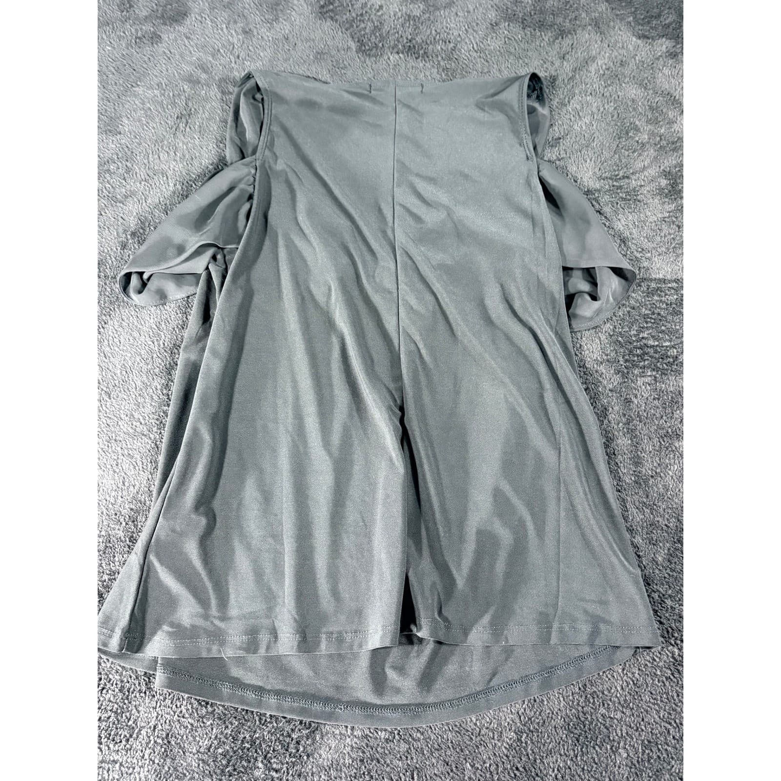 Atelier 29 Women's Sleeveless Top Gray Embellished Neckline Size L - Thumbnail 6