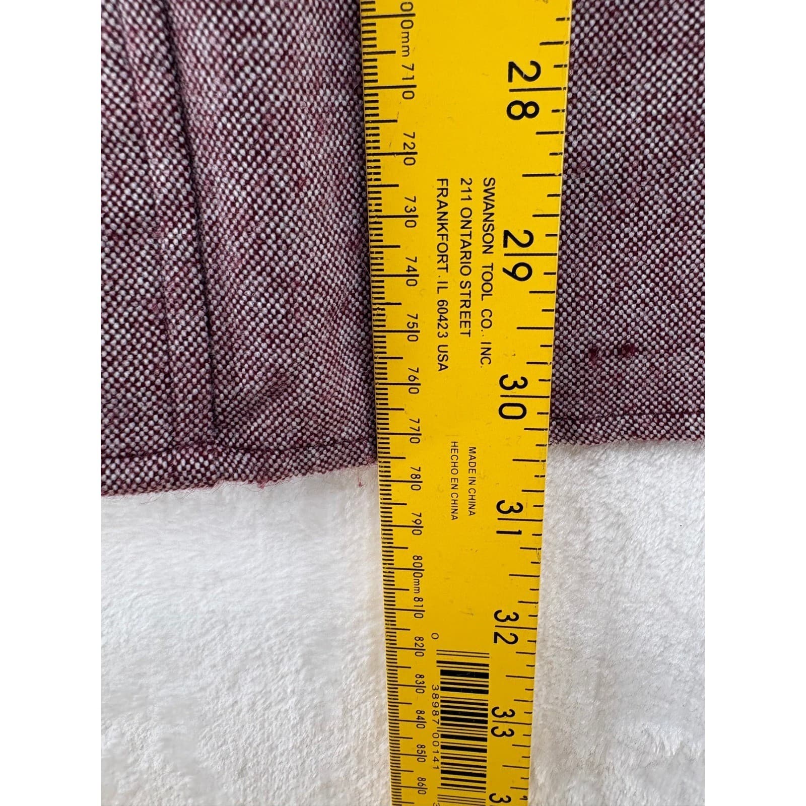 John Blair Shirt Mens L Button Front Burgundy Marl Long Sleeve Acrylic Flannel - Thumbnail 4