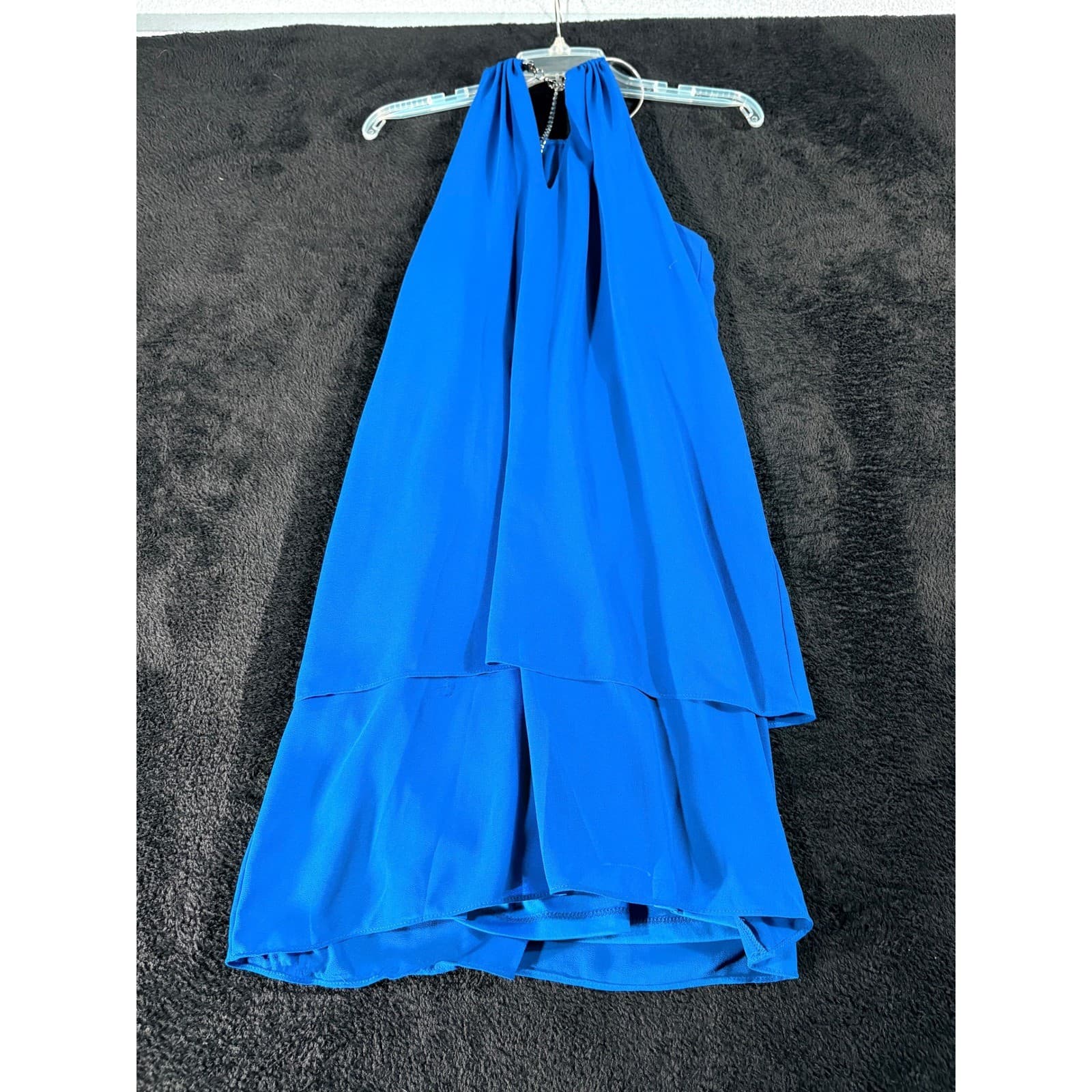 Jessica Howard Women's Blue Halter Neck Sleeveless Party Dress Size 10P - Thumbnail 4