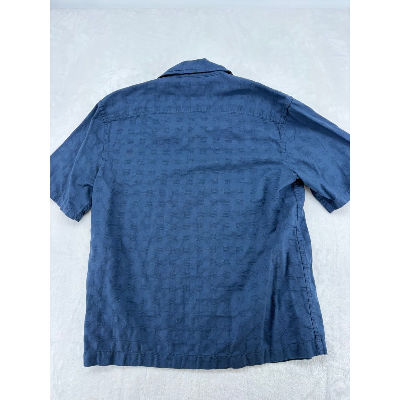 Mutual Weave Shirt Mens S Short Sleeve Button Down Blue Textured Camp Bundle 2 - Thumbnail 6