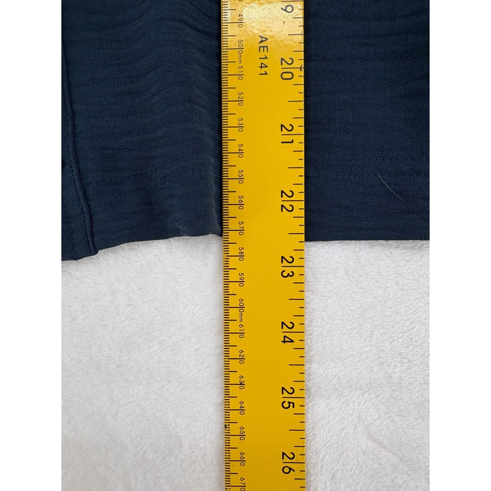 Worthington Button Front Womens PXL Shirt Navy Blue Cropped Short Sleeve Pockets - Thumbnail 3