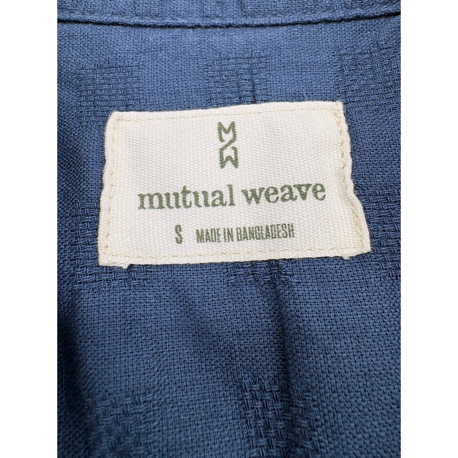 Mutual Weave Shirt Mens S Short Sleeve Button Down Blue Textured Camp Bundle 2 - Thumbnail 3