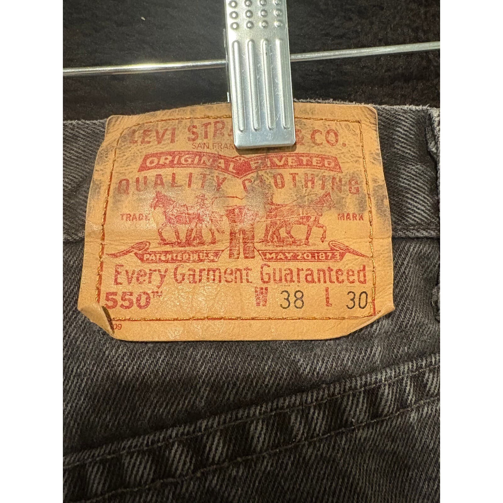 Levi's 550 Jeans Mens 38x30 Black Wash Denim Relaxed Fit Vintage 1999 38 - Thumbnail 6