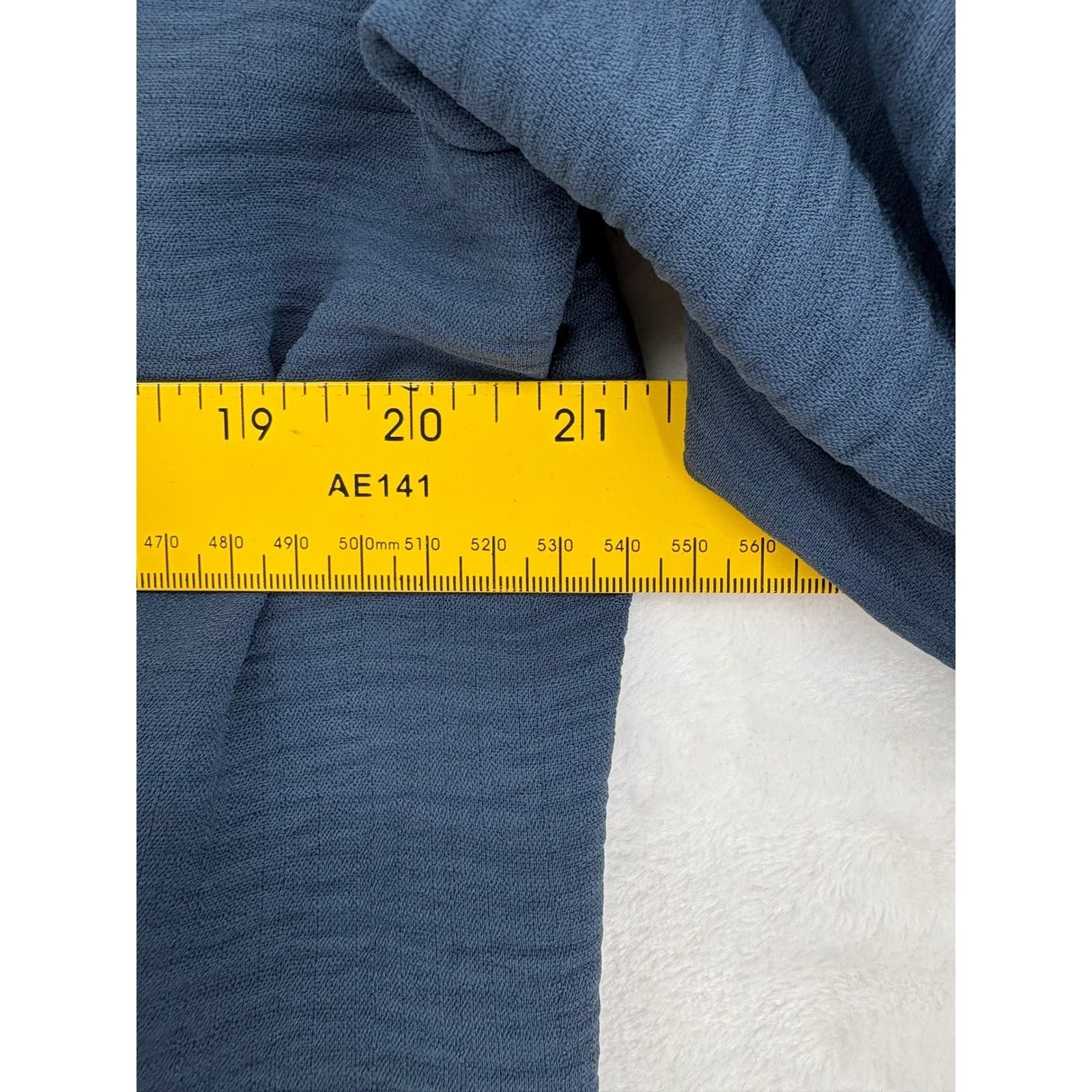 Worthington Button Front Womens PXL Shirt Navy Blue Cropped Short Sleeve Pockets - Thumbnail 2