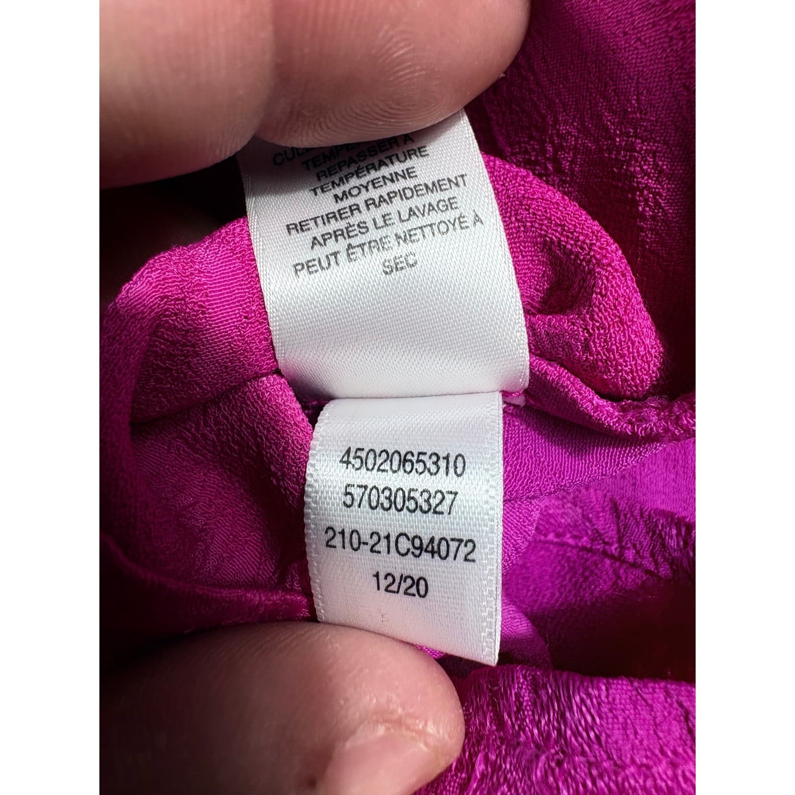 Chico's Pink Purple Ombre Floral Button Down 3/4 Sleeve Tunic Top Women's - Thumbnail 4