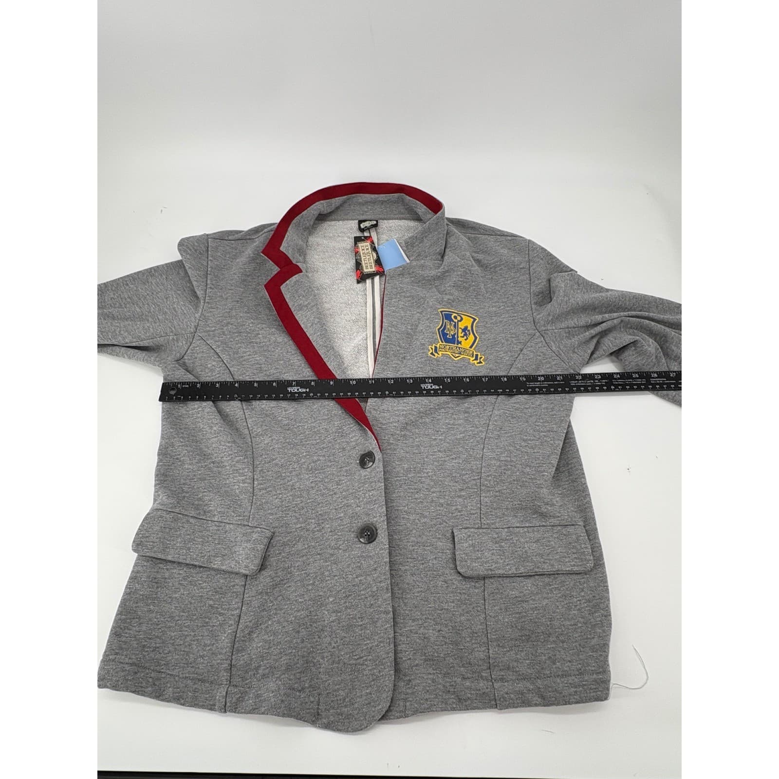 Beetlejuice Blazer Womens XXL Jacket Gray Northanger Preparatory School NWT - Thumbnail 6