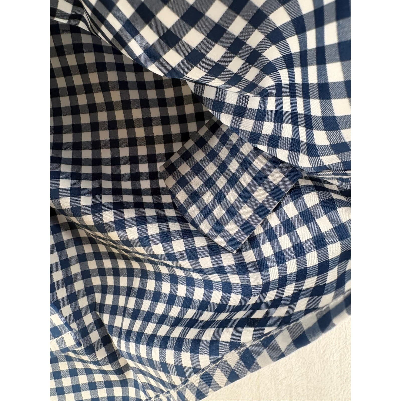 St. John's Bay Shirt Mens Medium Button Down Blue Gingham Short Sleeve Stretch - Thumbnail 5