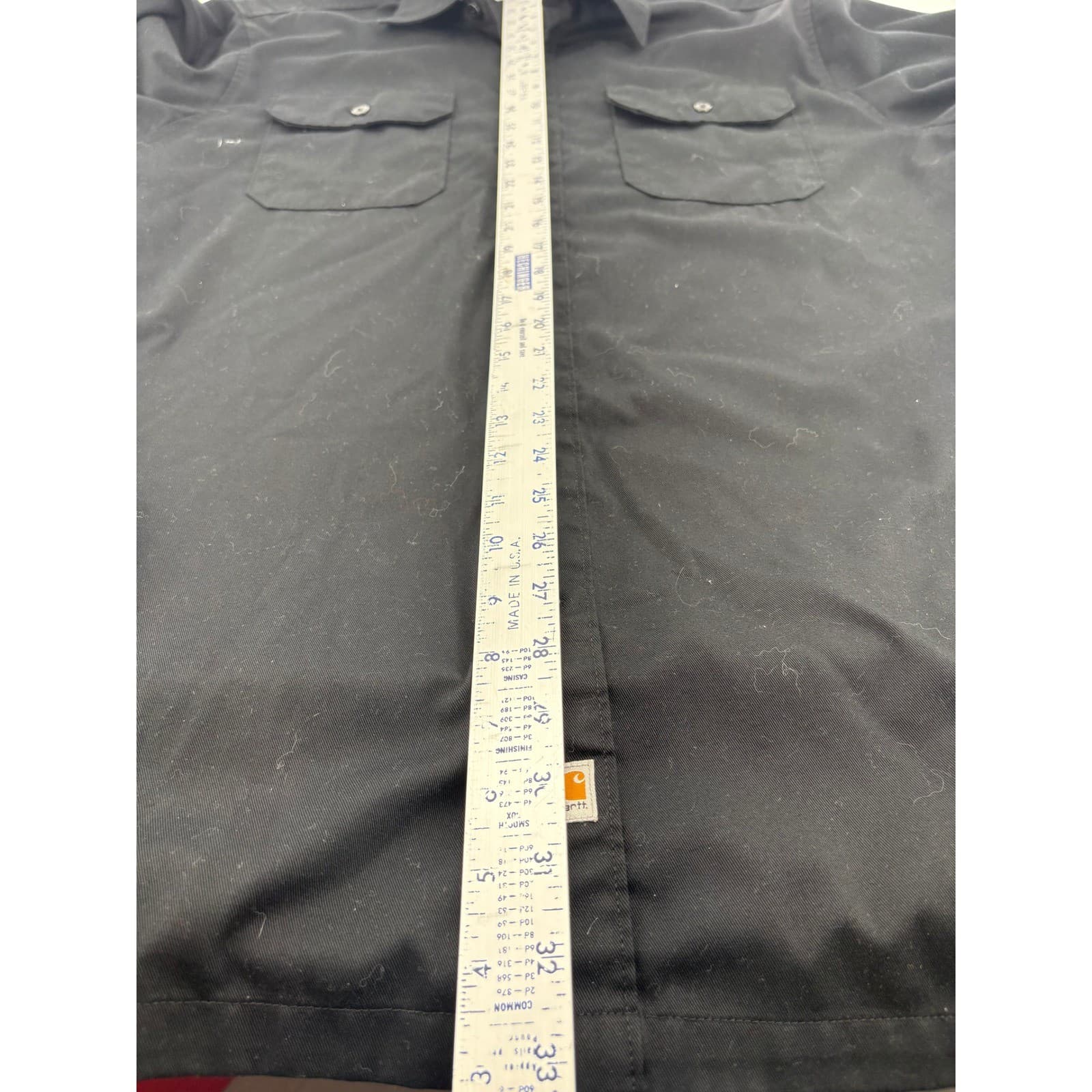 Carhartt Mens L Tall Work Shirt Long Sleeve Button Front Black Uniform Shirt - Thumbnail 6