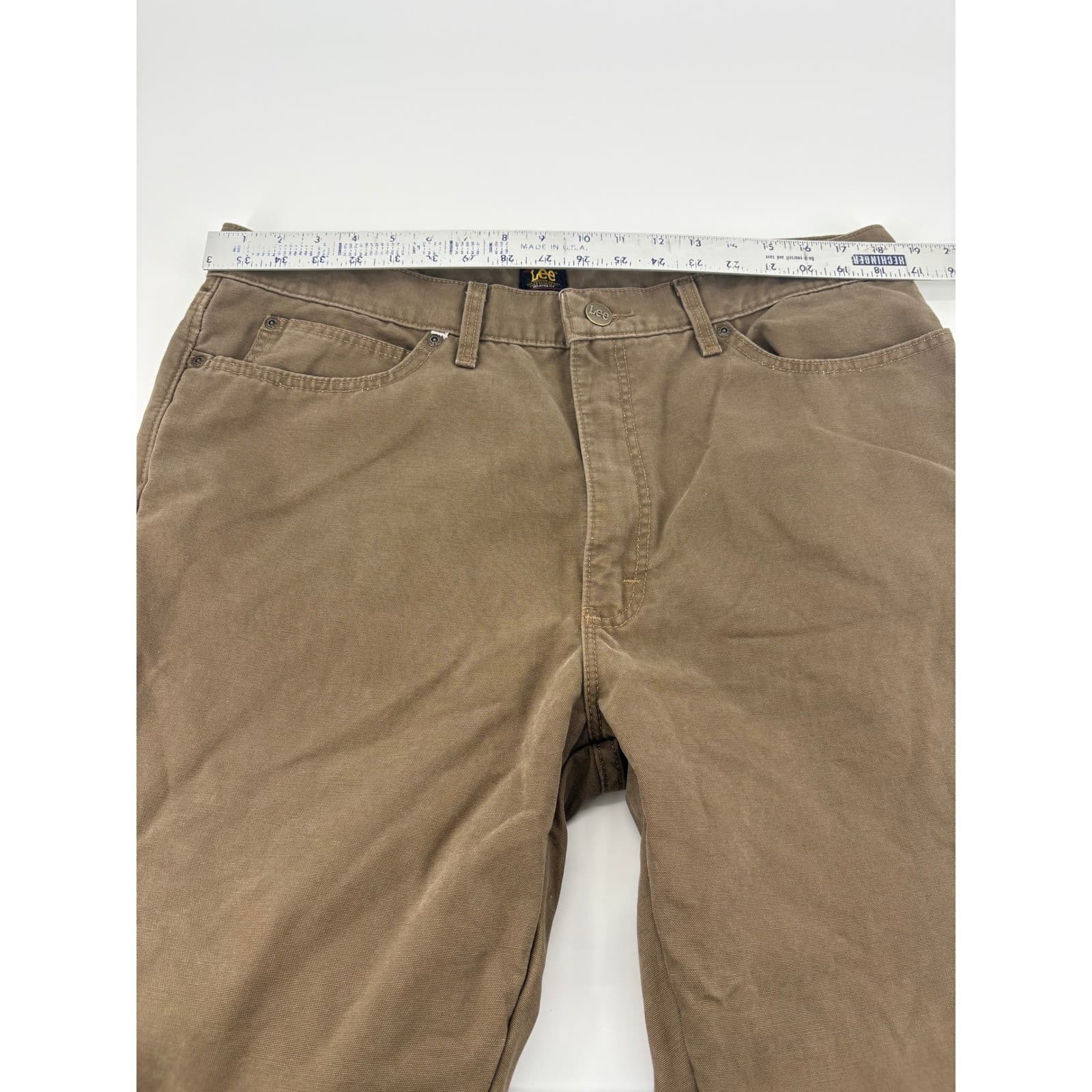 Lee Relaxed Fit Carpenter Pants Men's 36x35 Brown Cotton Blend Lined Workwear - Thumbnail 4