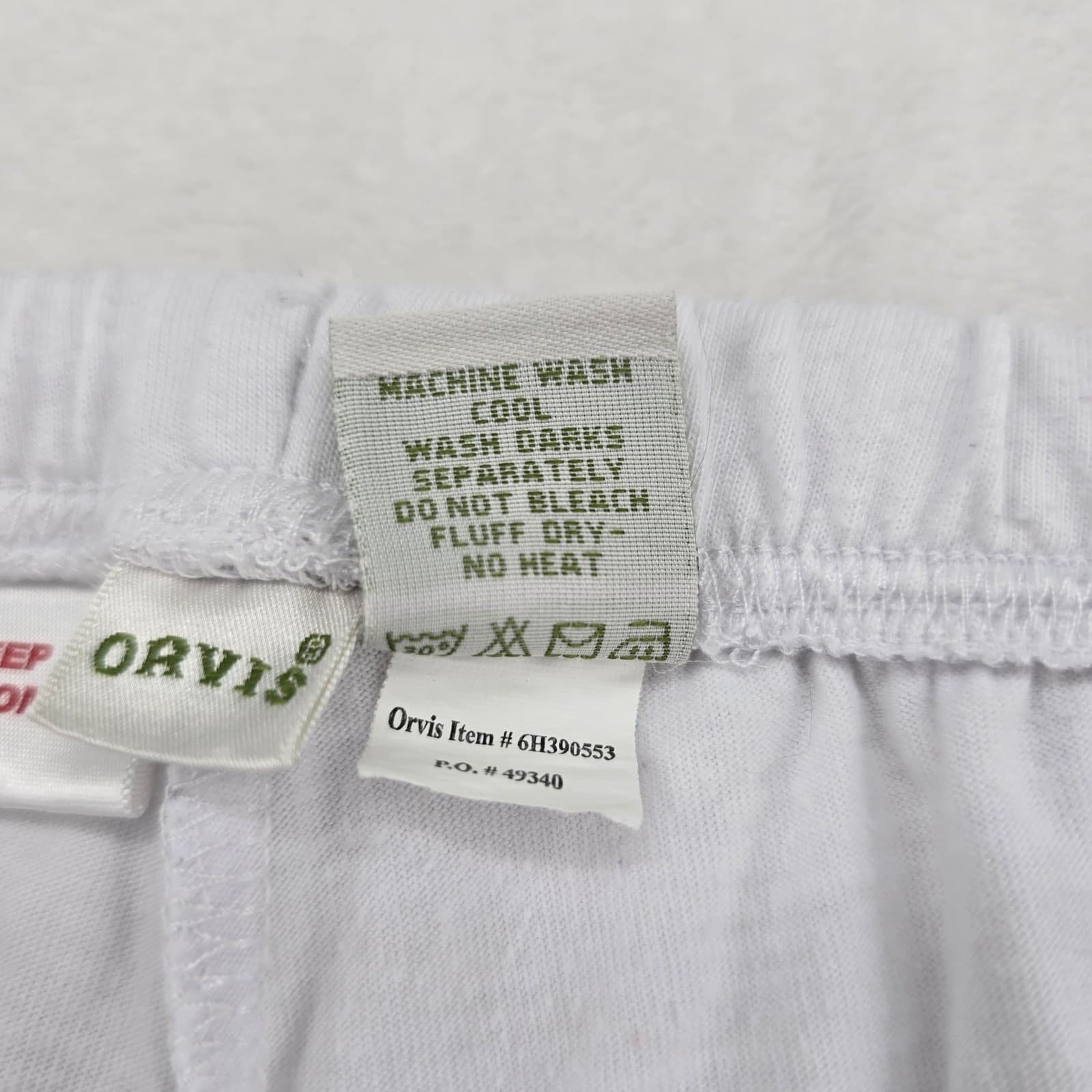 Orvis Pajama Pants Womens L Sleep Pants White Elastic Drawstring Cotton Blend - Thumbnail 4