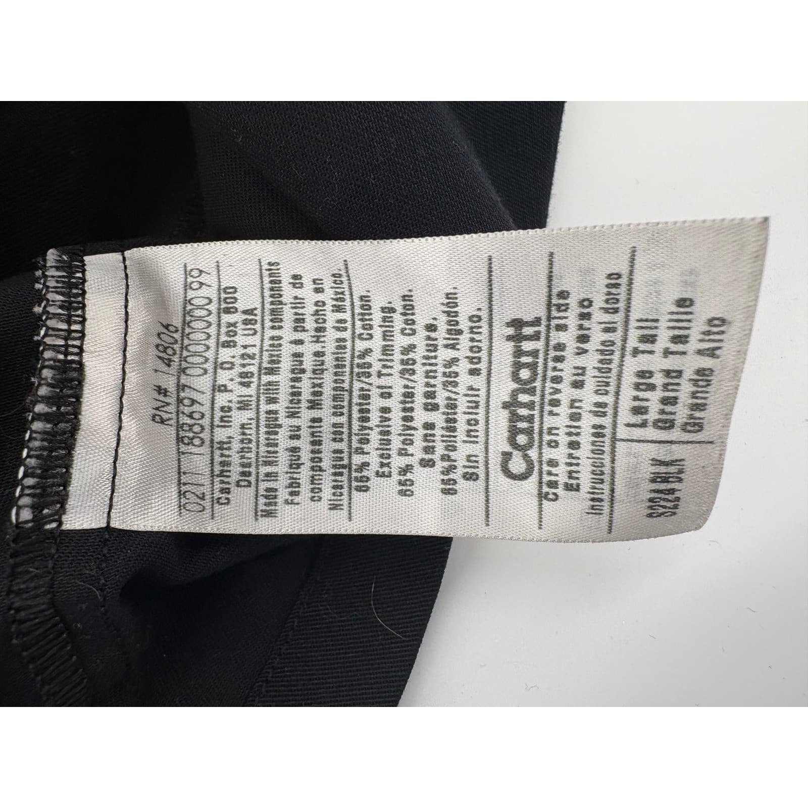 Carhartt Mens L Tall Work Shirt Long Sleeve Button Front Black Uniform Shirt - Thumbnail 8