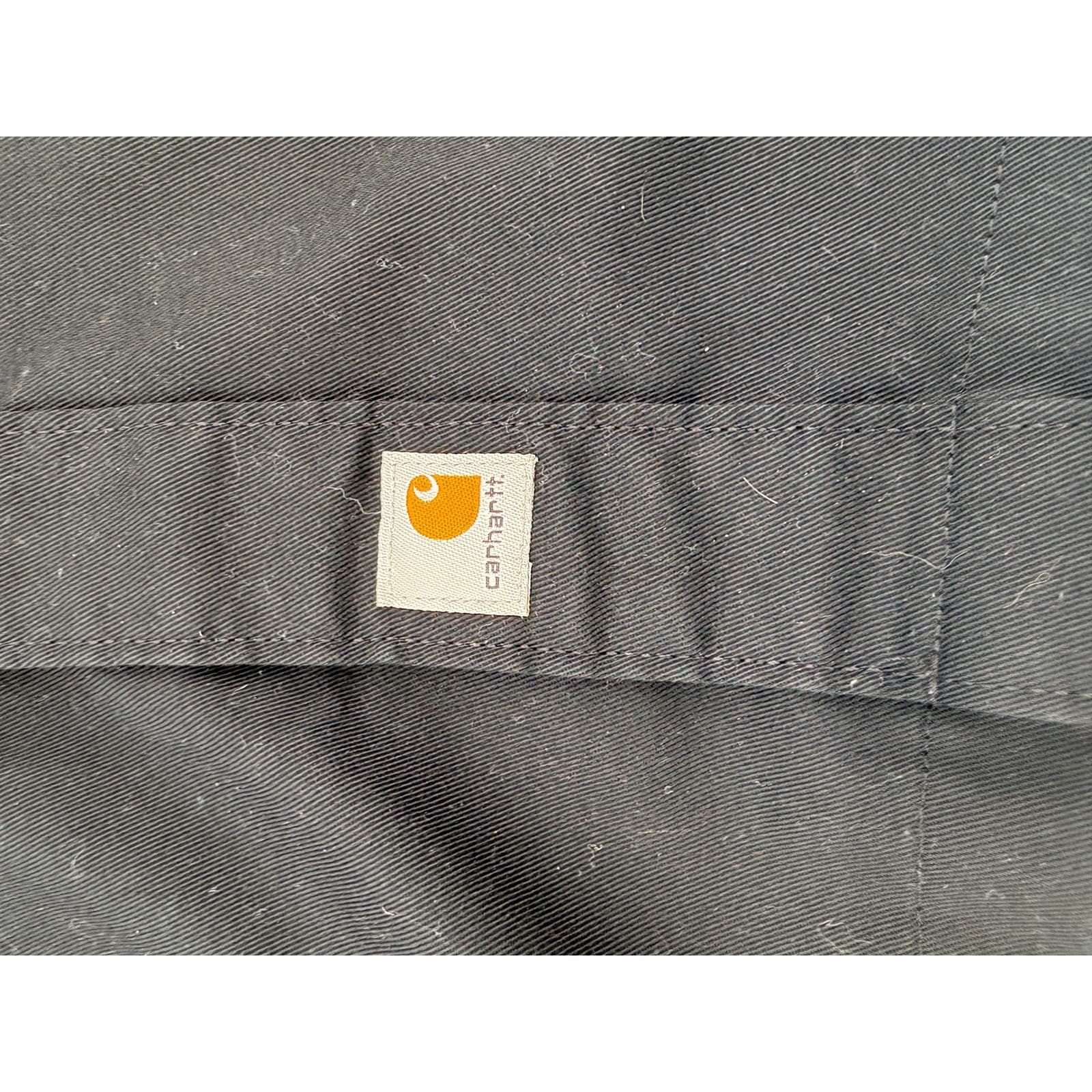 Carhartt Mens L Tall Work Shirt Long Sleeve Button Front Black Uniform Shirt - Thumbnail 7