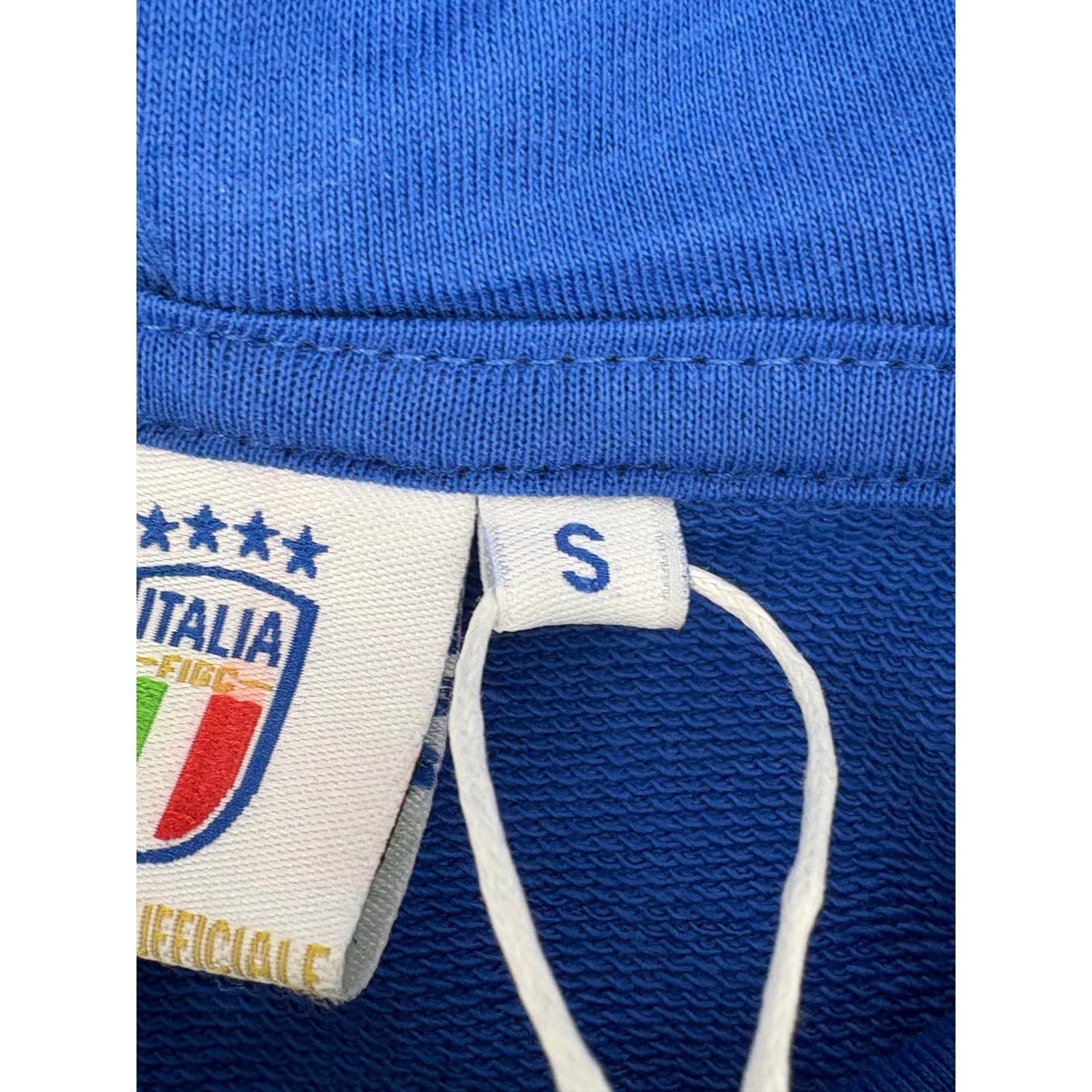 Official Italia Mens Soccer Football Hooded Sweatshirt Hoodie Blue Size S - Thumbnail 5