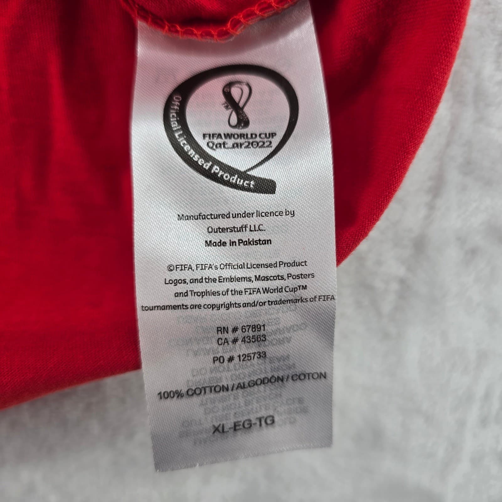 FIFA World Cup Qatar 2022 Mens XL T-Shirt Red Portugal Flag Soccer Outerstuff - Thumbnail 5