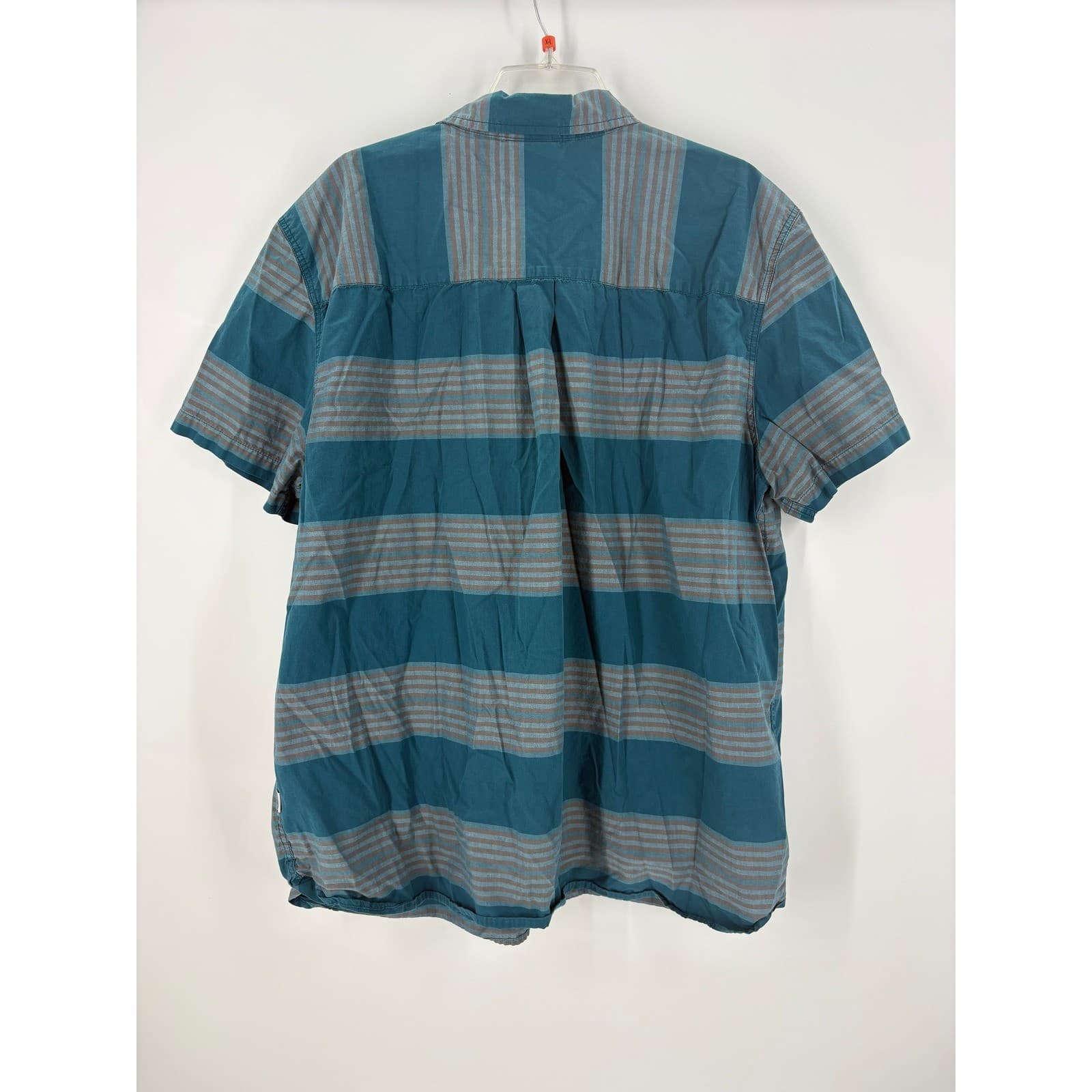 The North Face Men's Striped Short Sleeve Button Up Shirt XXL Teal Gray - Thumbnail 4