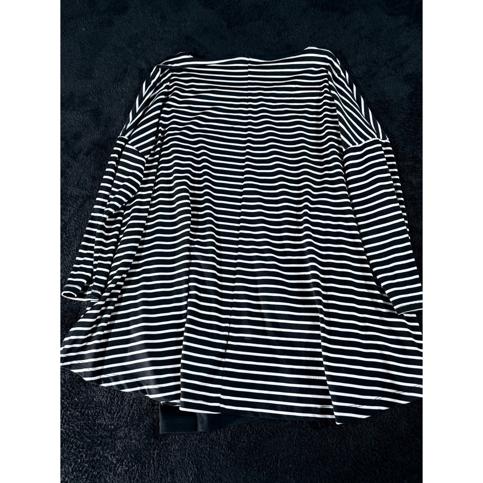 Chico's Women's Black & White Striped Long Sleeve Layered Tunic Top Size 0 - Thumbnail 10