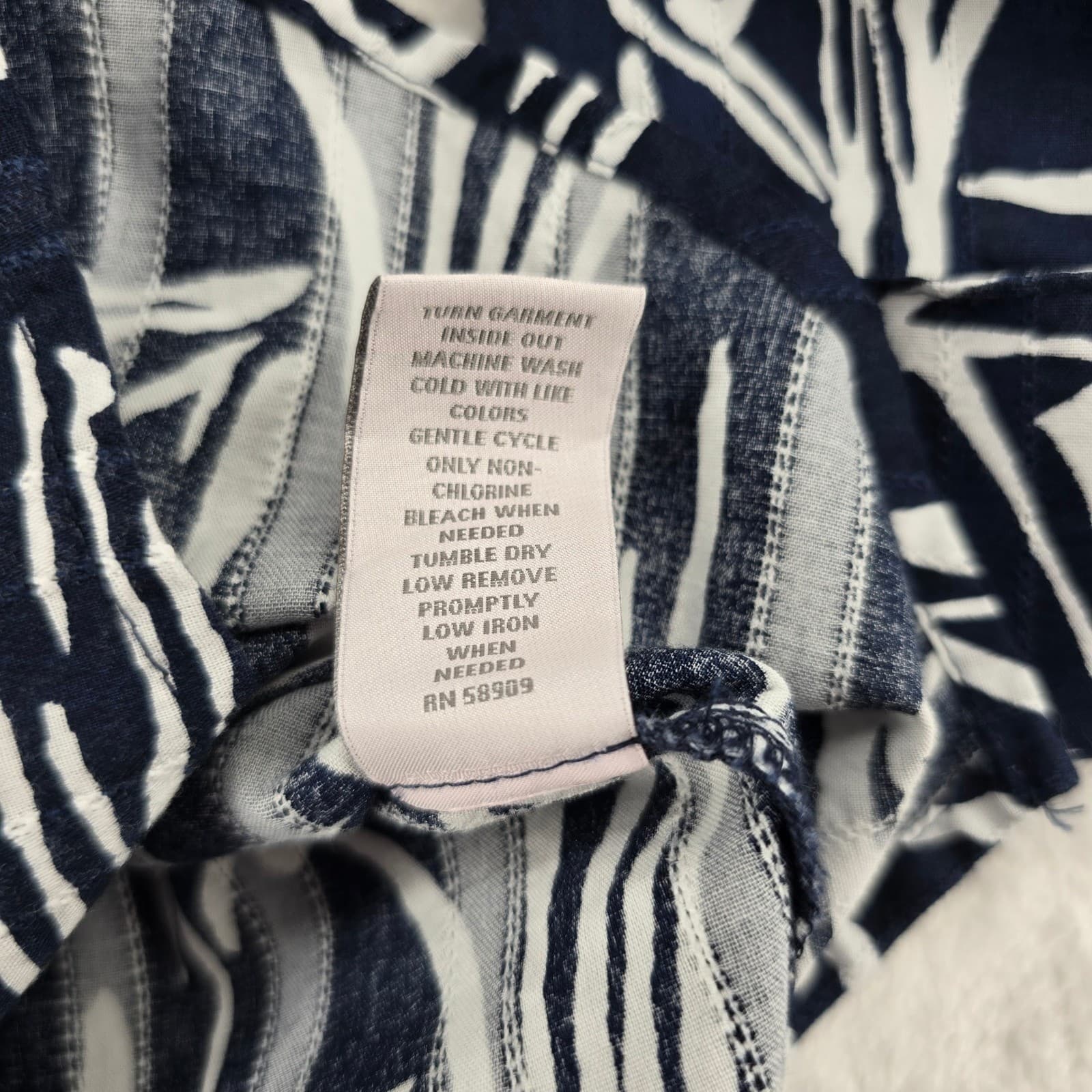 Allison Daley Shirt Womens PXL Button Down Navy White Nautical Sailboat Print - Thumbnail 4