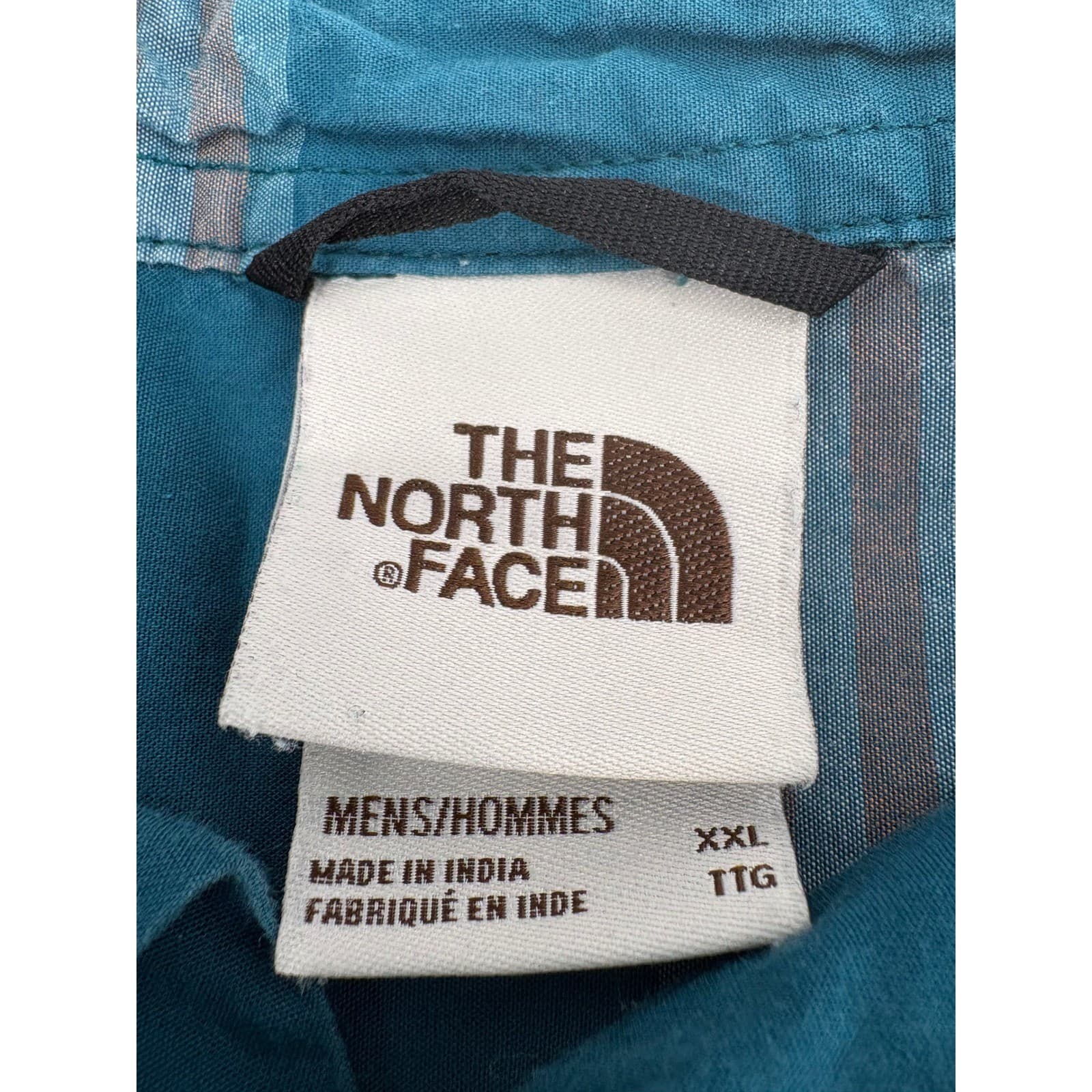 The North Face Men's Striped Short Sleeve Button Up Shirt XXL Teal Gray - Thumbnail 5