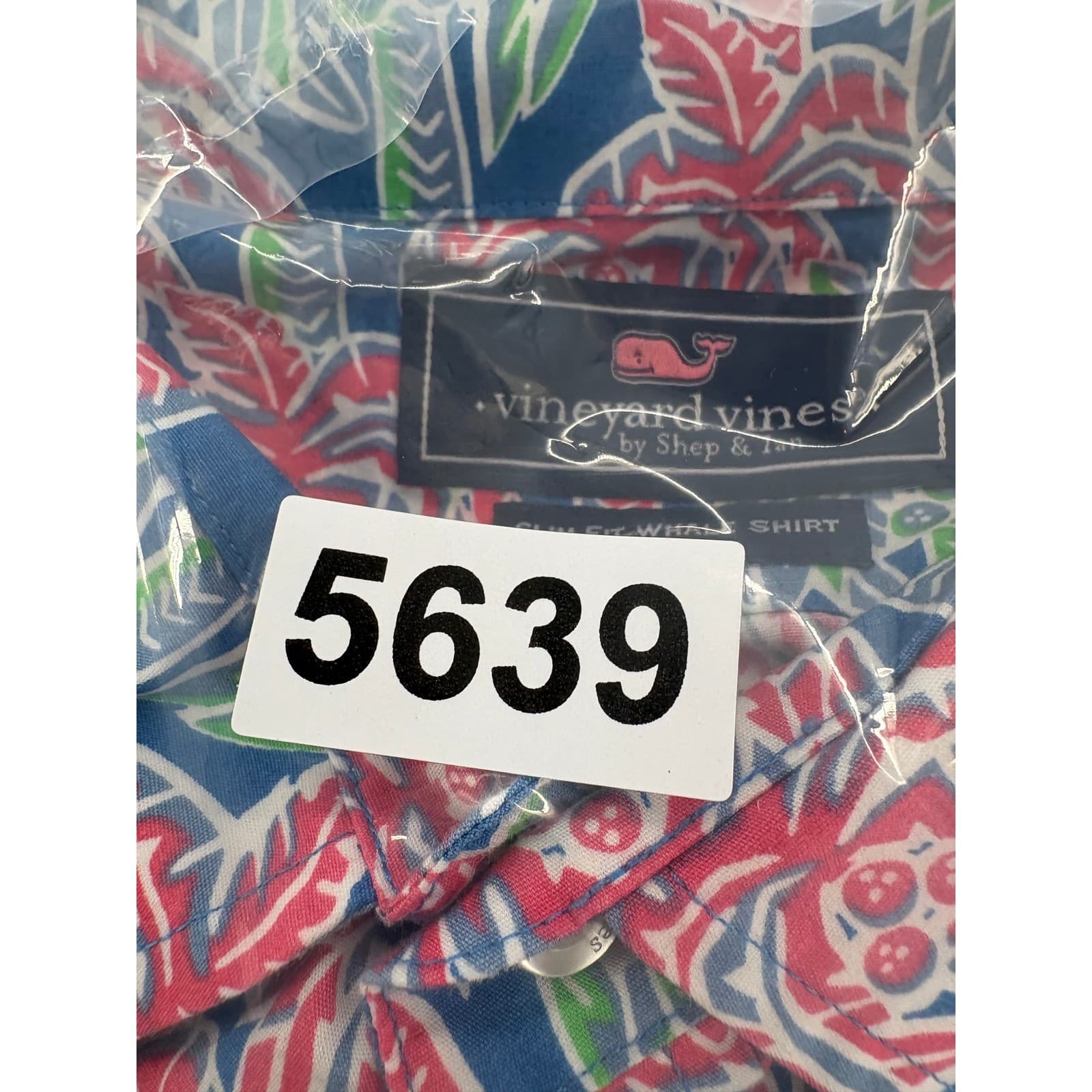 Vineyard Vines Slim Fit Whale Shirt Men's M Palm Tree Print Button Down Cotton - Thumbnail 9