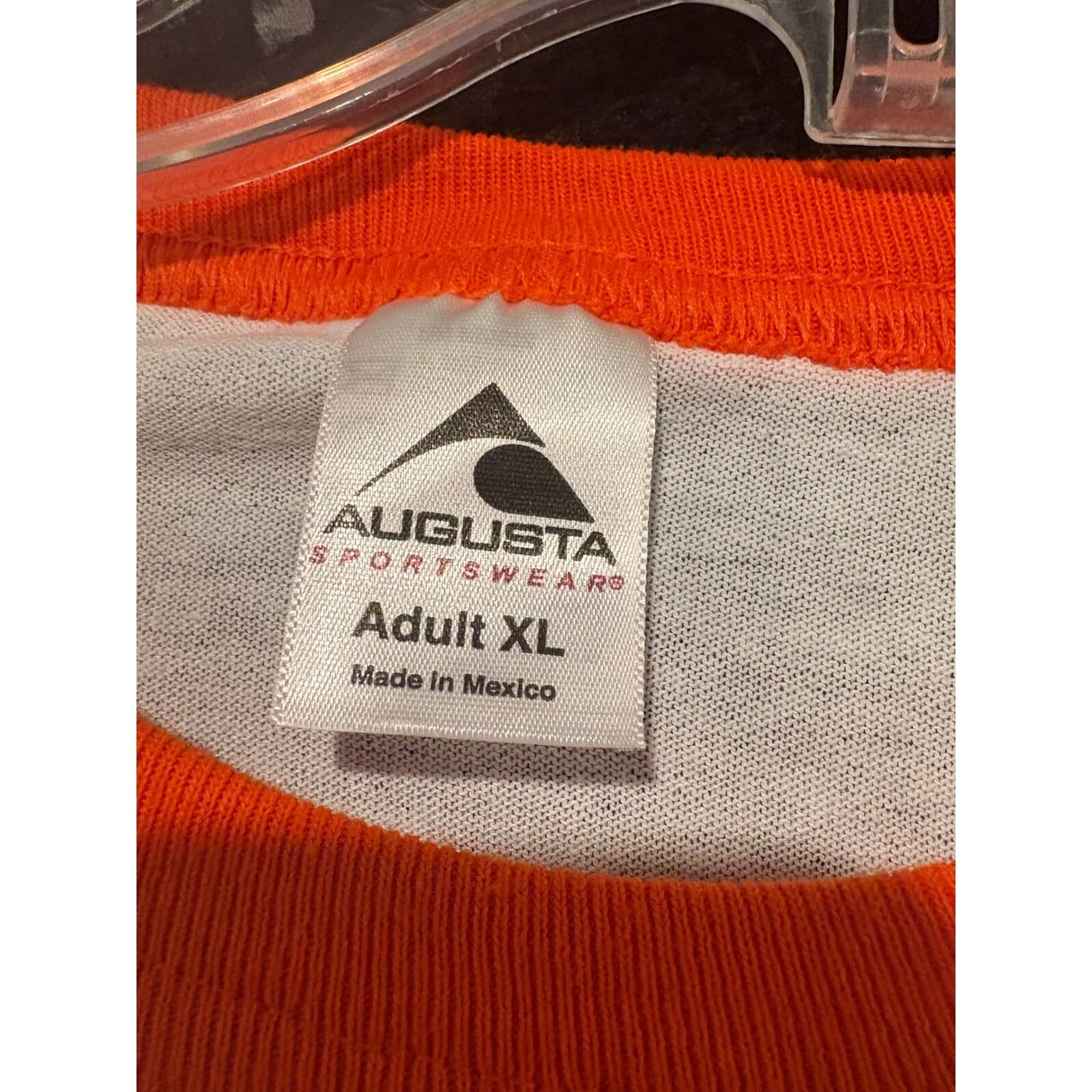 Augusta Sportswear T-Shirt Mens XL White Orange Senix Racing Ringer Tee XL - Thumbnail 2