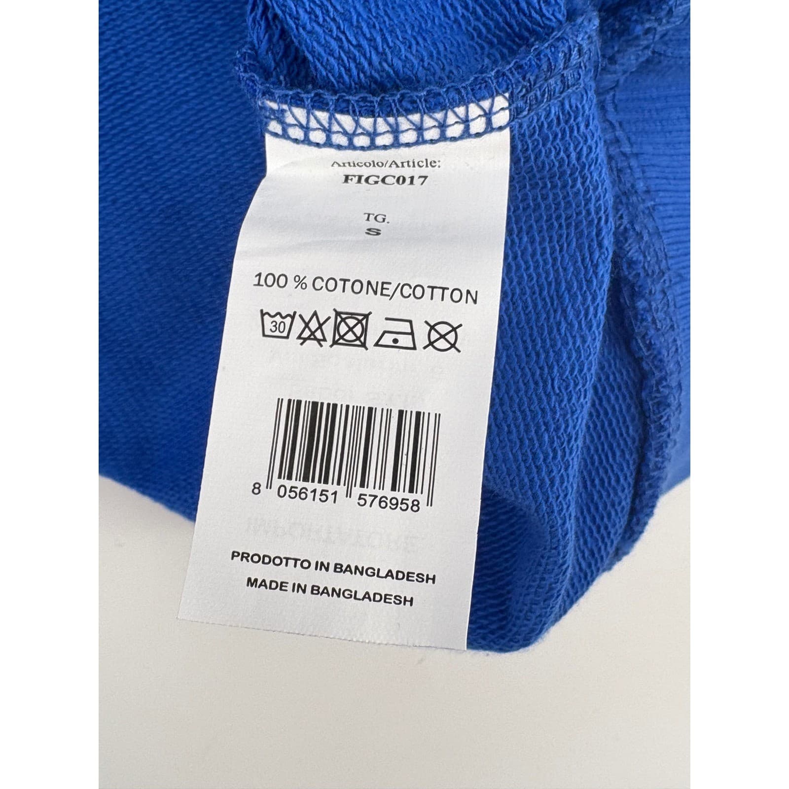 Official Italia Mens Soccer Football Hooded Sweatshirt Hoodie Blue Size S - Thumbnail 9