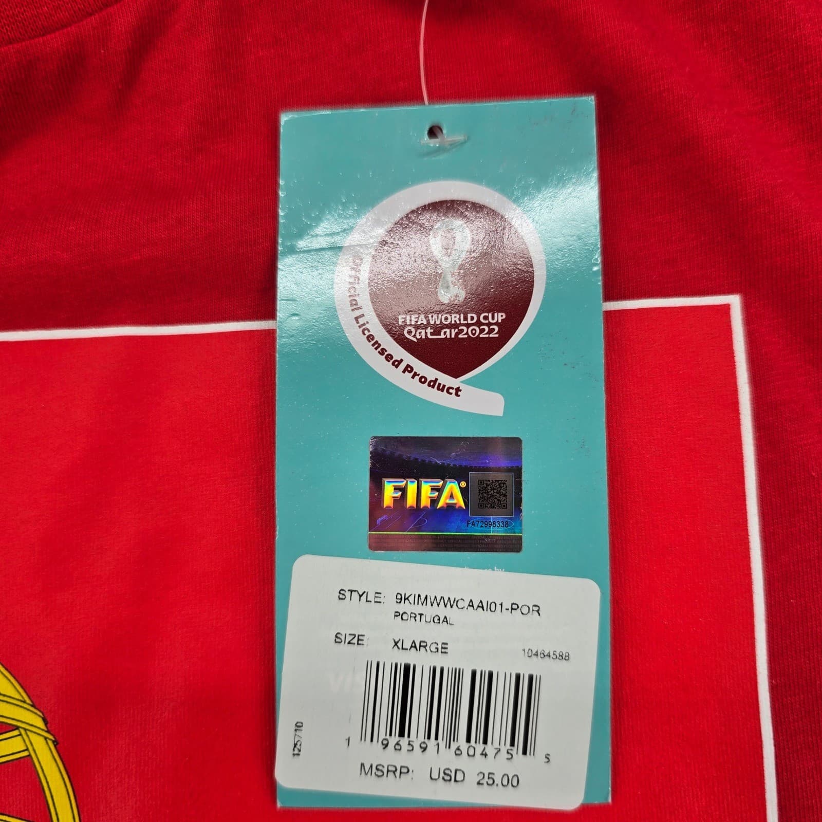 FIFA World Cup Qatar 2022 Mens XL T-Shirt Red Portugal Flag Soccer Outerstuff - Thumbnail 4