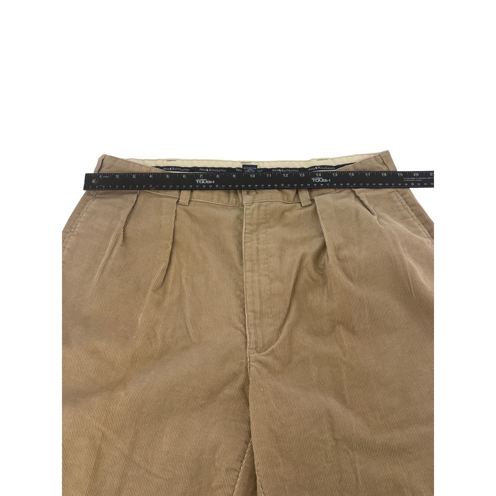 Polo Ralph Lauren Pants Mens 38x30 Corduroy Tan Pleated Front RN 41381 Brown - Thumbnail 5