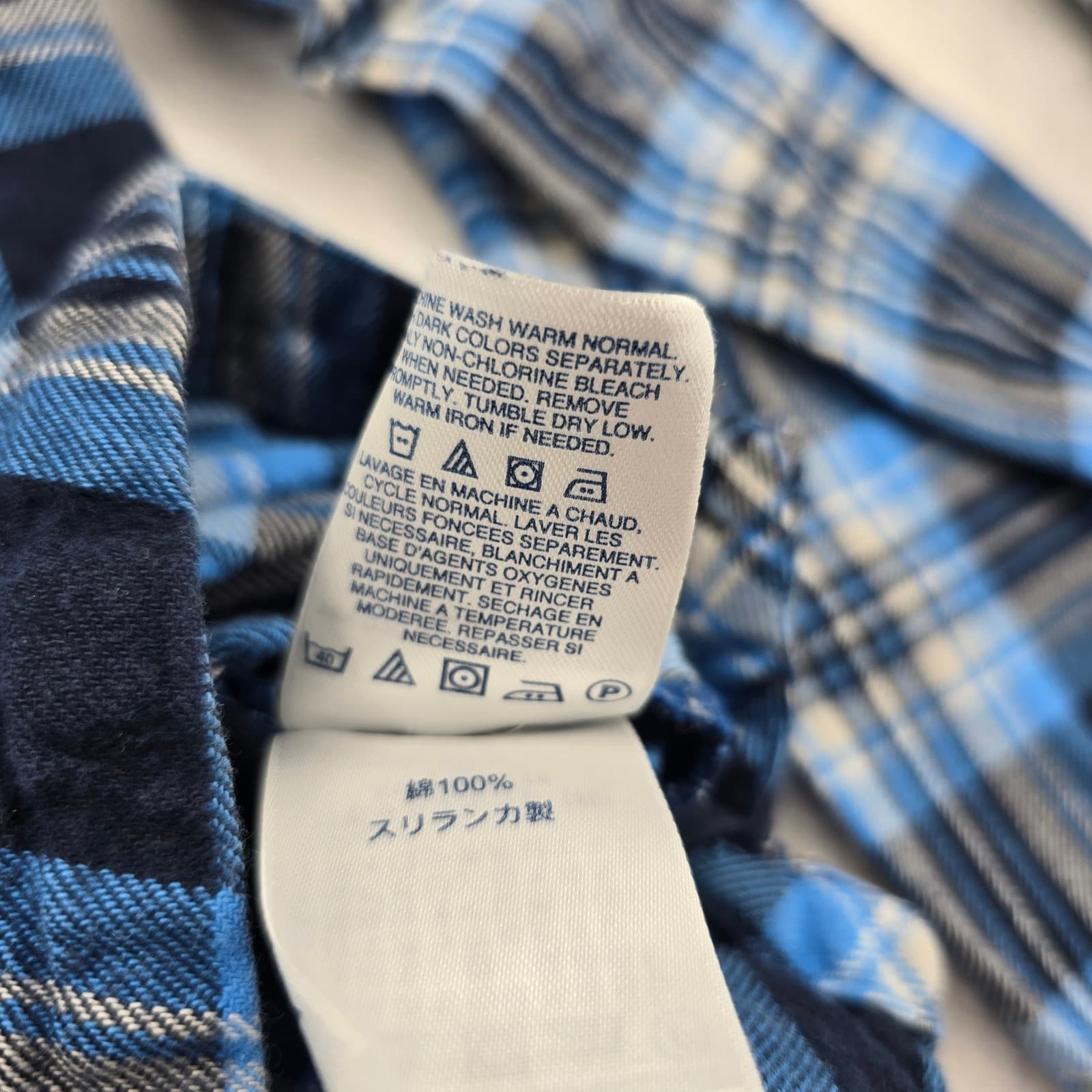 Lands' End Pajama Set Womens M Pajama Set Blue Plaid Flannel 100% Cotton M 38-40 - Thumbnail 5
