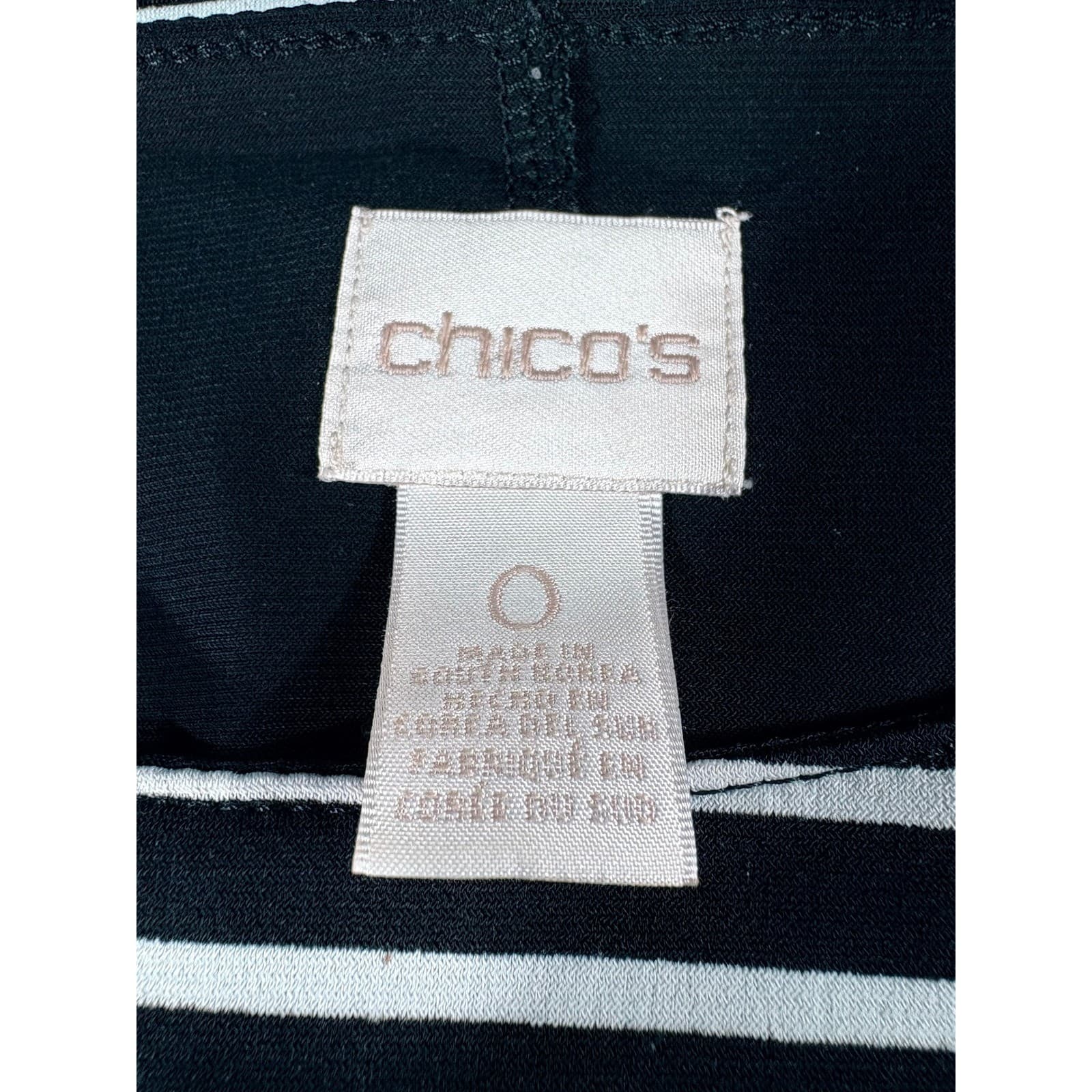 Chico's Women's Black & White Striped Long Sleeve Layered Tunic Top Size 0 - Thumbnail 2