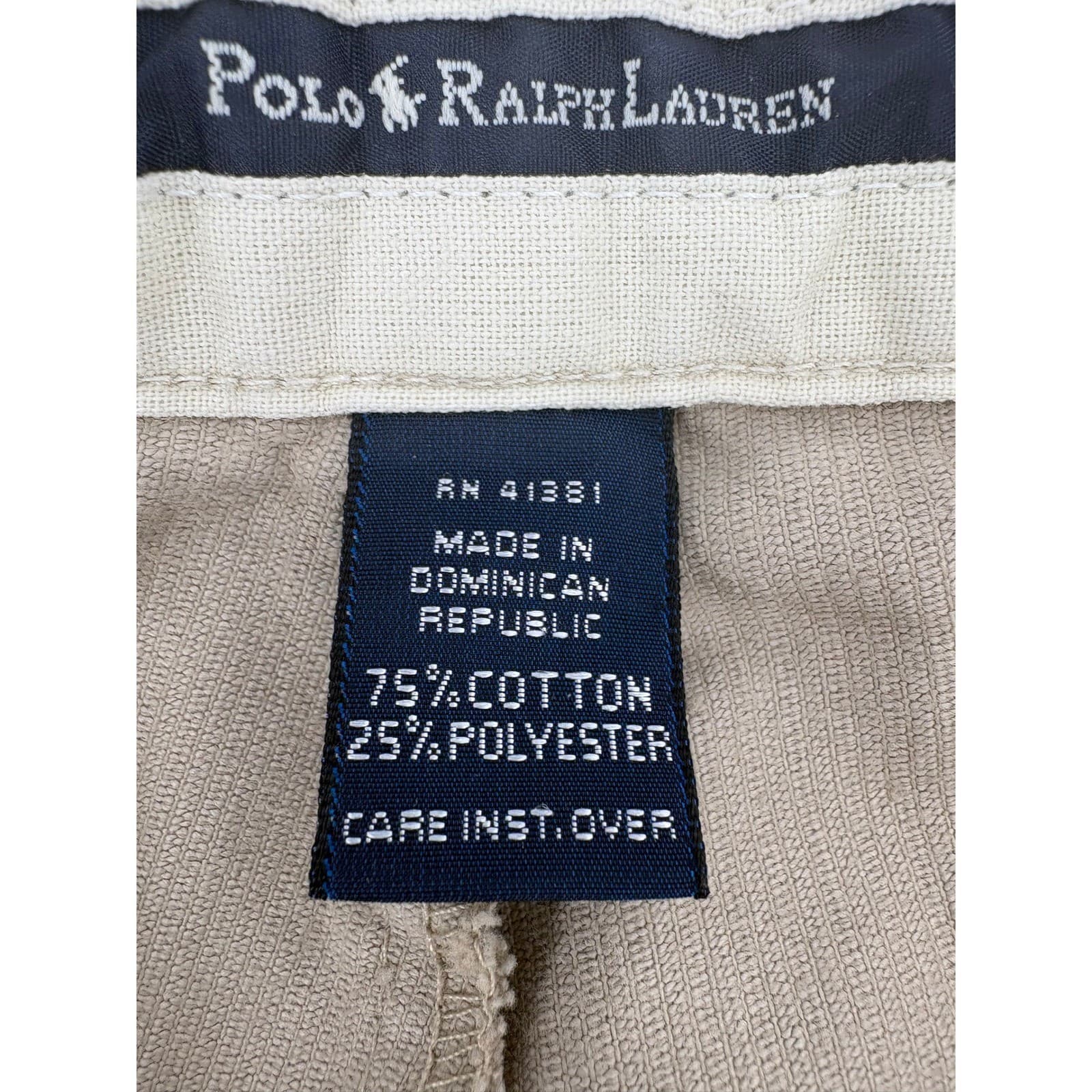 Polo Ralph Lauren Pants Mens 38x30 Corduroy Tan Pleated Front RN 41381 Brown - Thumbnail 2