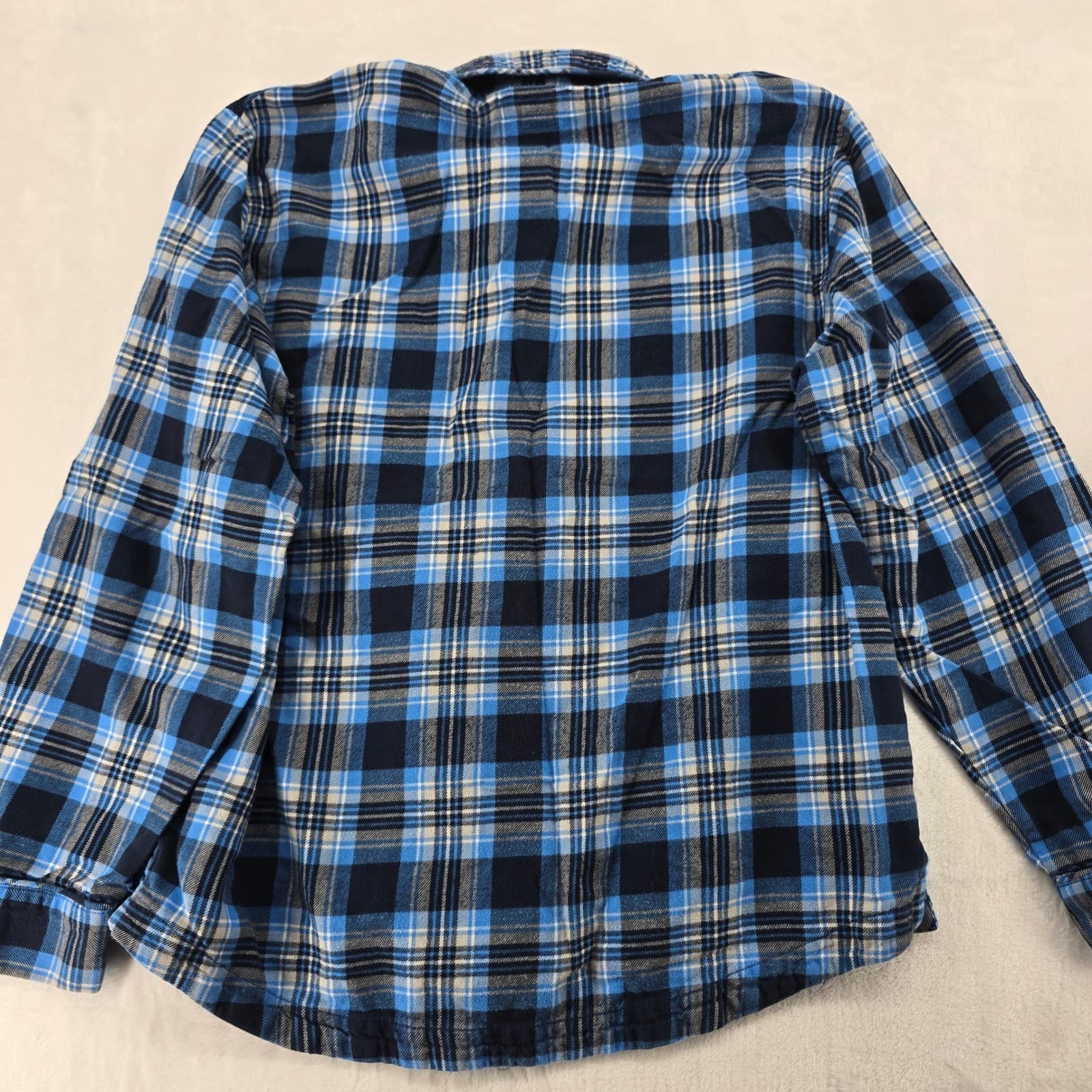 Lands' End Pajama Set Womens M Pajama Set Blue Plaid Flannel 100% Cotton M 38-40 - Thumbnail 8