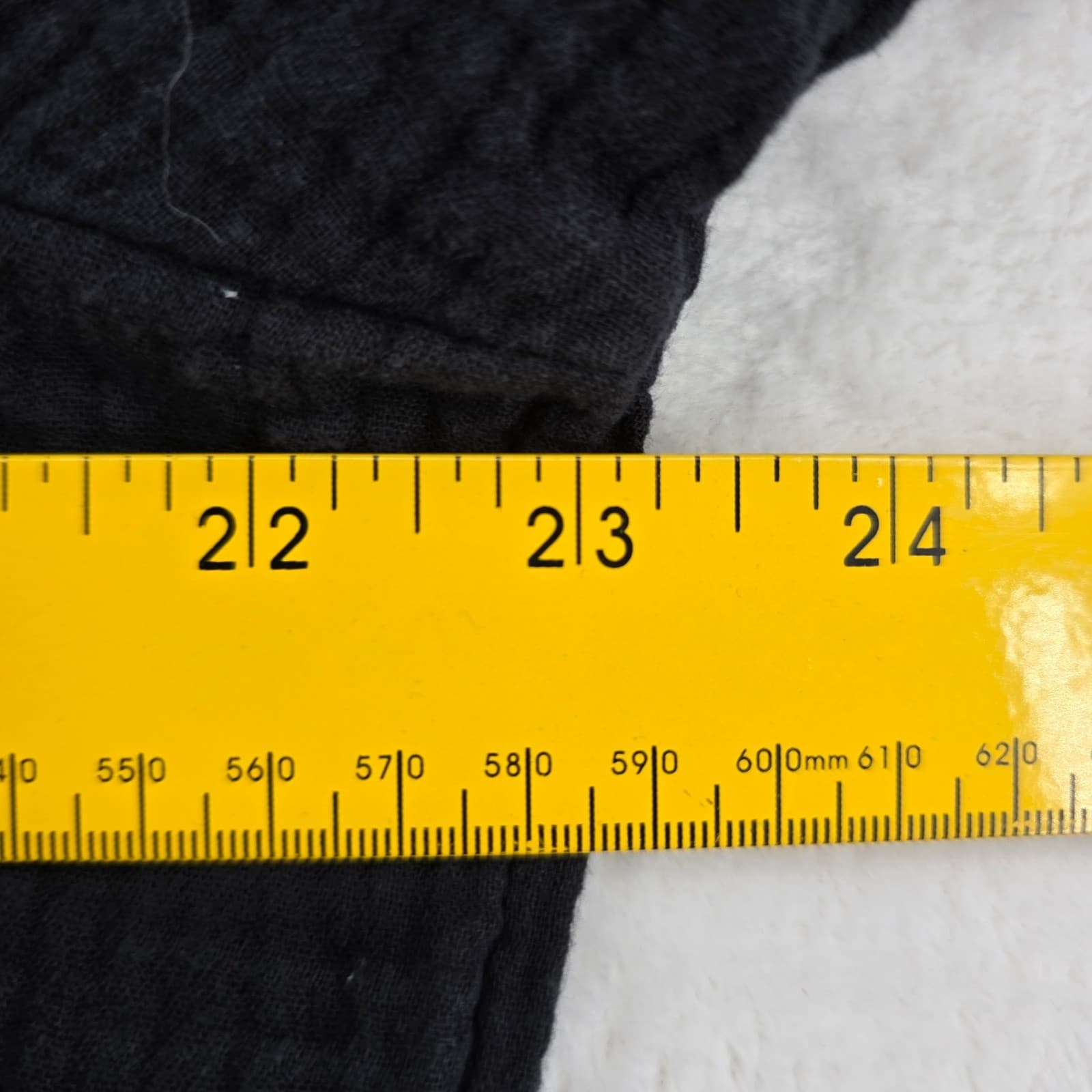 Unbranded Henley Top Womens XL Black Cotton Gauze 3/4 Sleeve Button Side - Thumbnail 2