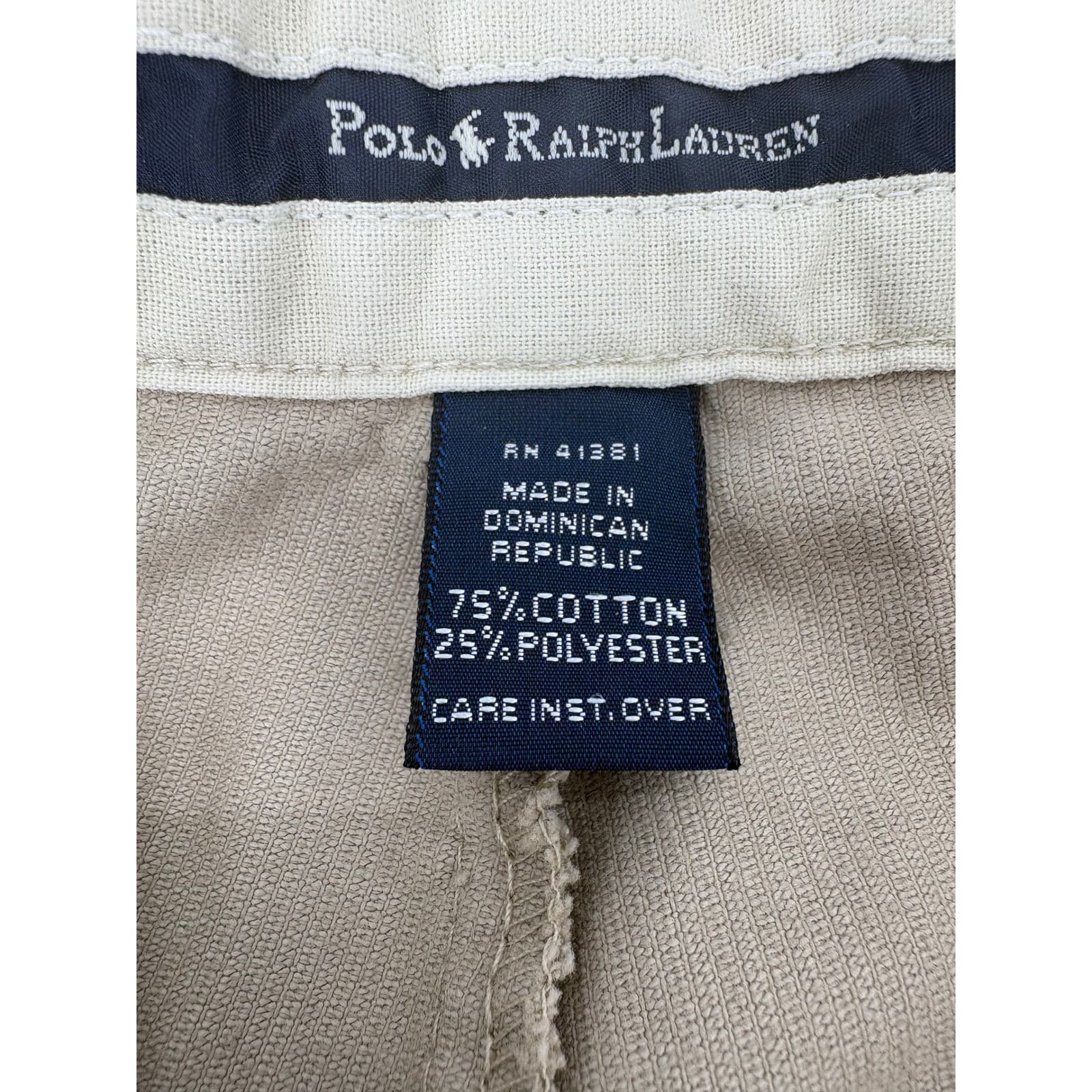 Polo Ralph Lauren Pants Mens 38x30 Corduroy Tan Pleated Front RN 41381 Brown - Thumbnail 3