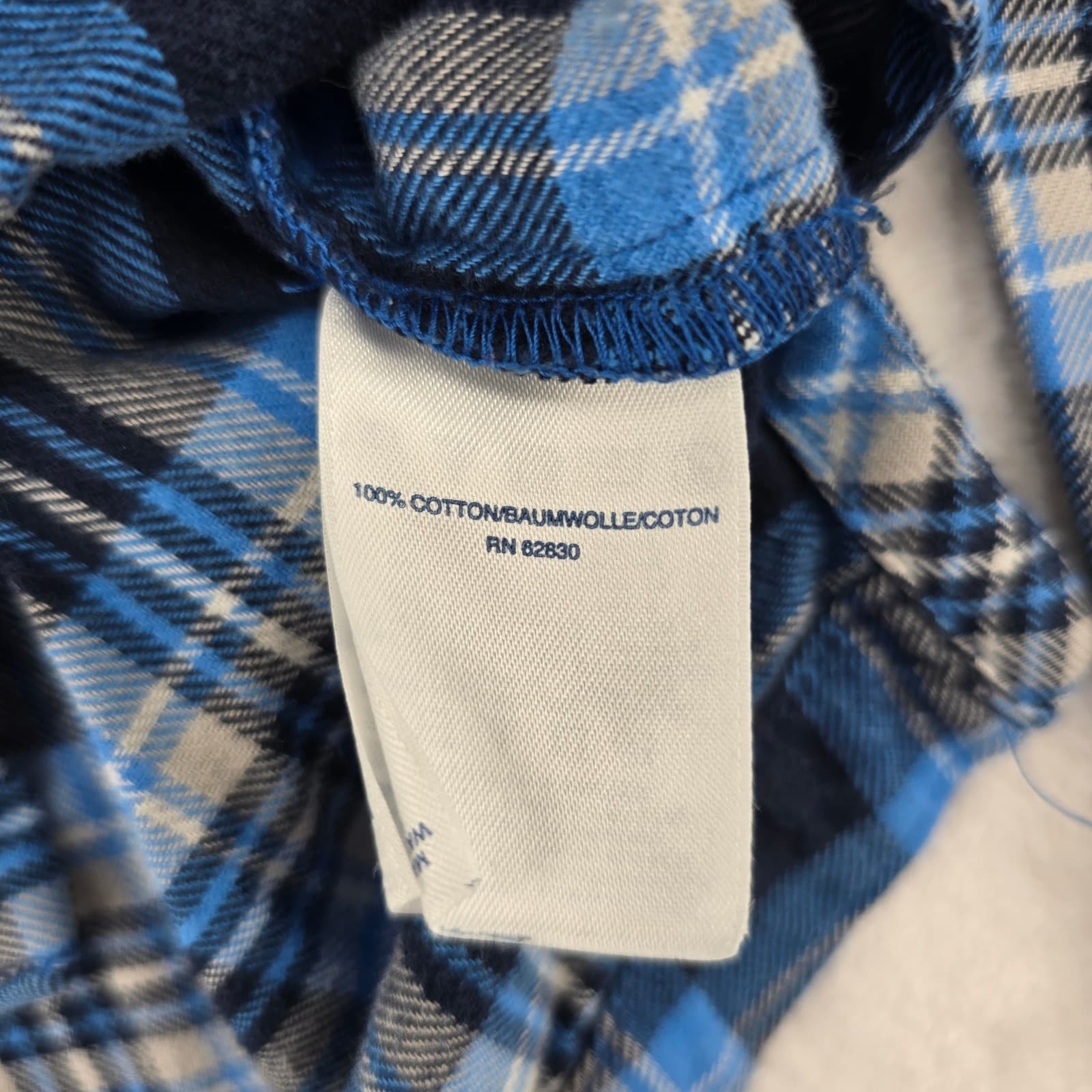 Lands' End Pajama Set Womens M Pajama Set Blue Plaid Flannel 100% Cotton M 38-40 - Thumbnail 4