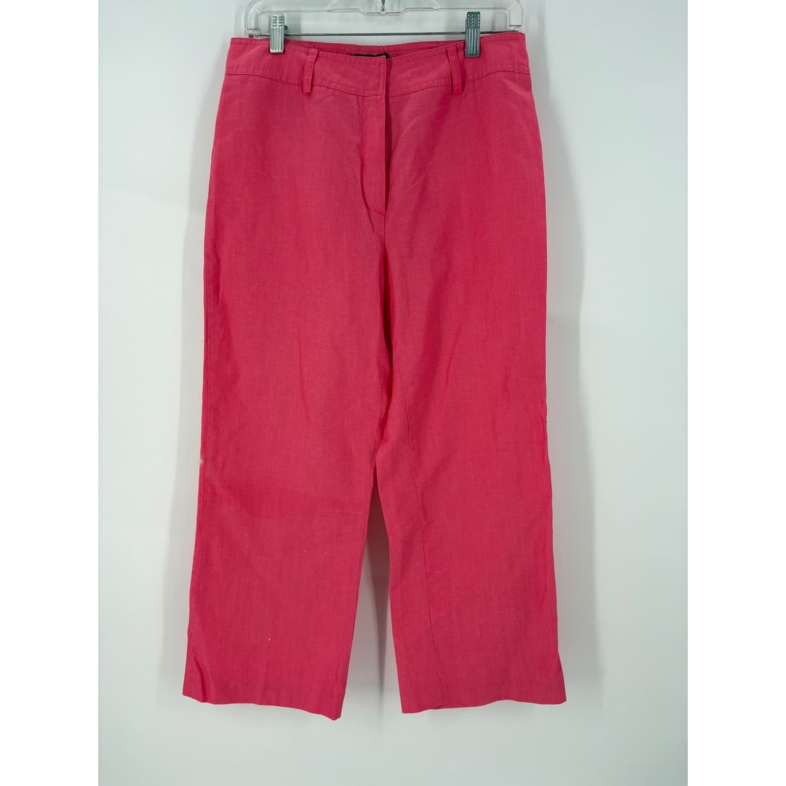 Focus 2000 Women's Pink Linen Blend Cropped Pants Size 10 - Thumbnail 3