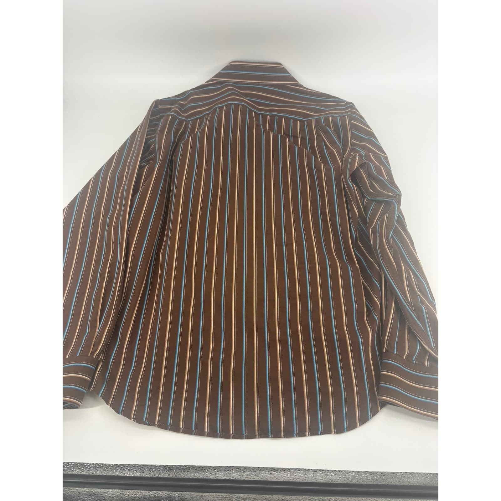 Apt 9 Mens Striped Long Sleeve Button Down Shirt Size M Superfine 80s Cotton - Thumbnail 6