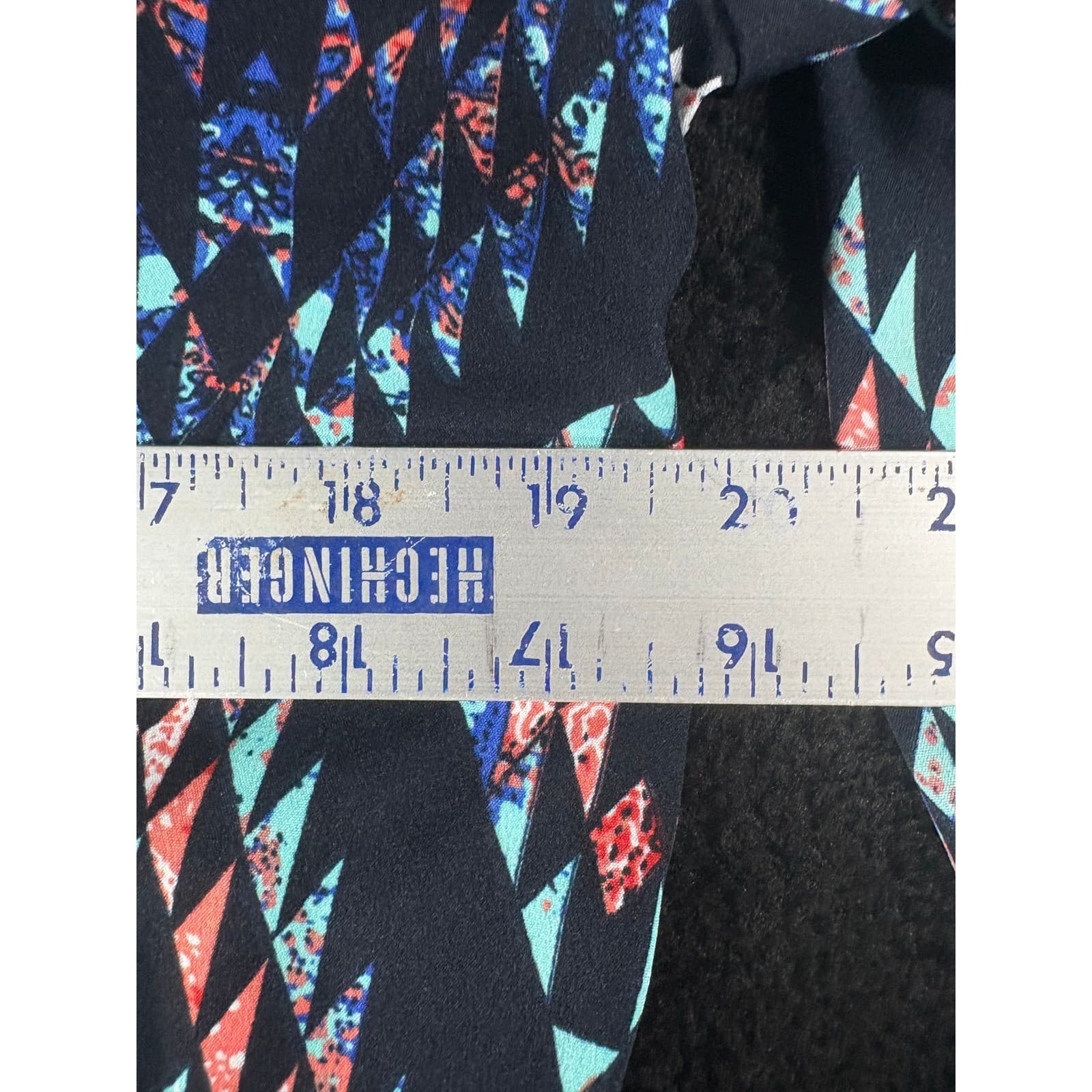 Time To Bloom Blouse Medium Geometric Print 3/4 Sleeve Button Up Casual Top - Thumbnail 3