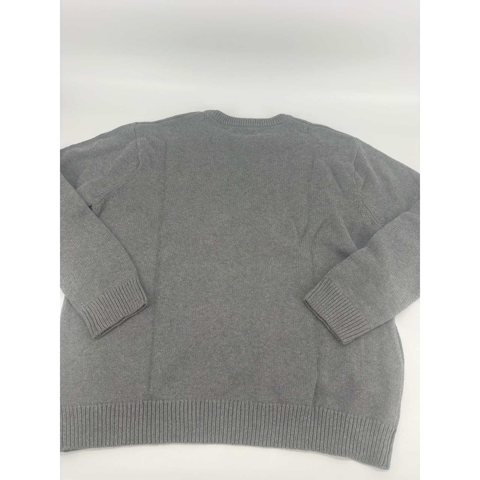Chaps Men's Gray Crewneck Sweater Embroidered Logo Size XL Casual Pullover - Thumbnail 4